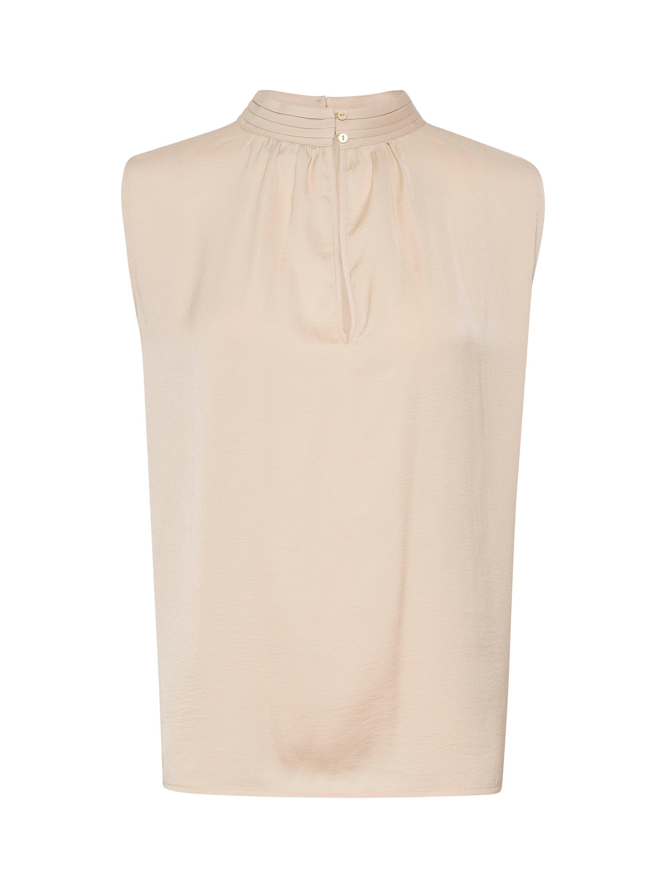 Product image 5 of 6, which shows Saint Tropez Aileen Sleeveless Satin High Neck Top, Ice, L