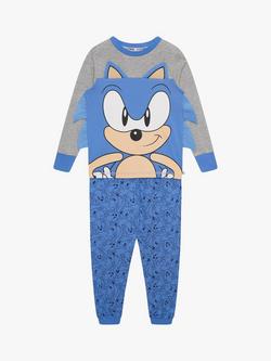Brand Threads Kids' Sonic the Hedgehog Pyjama Set, Blue, Blue