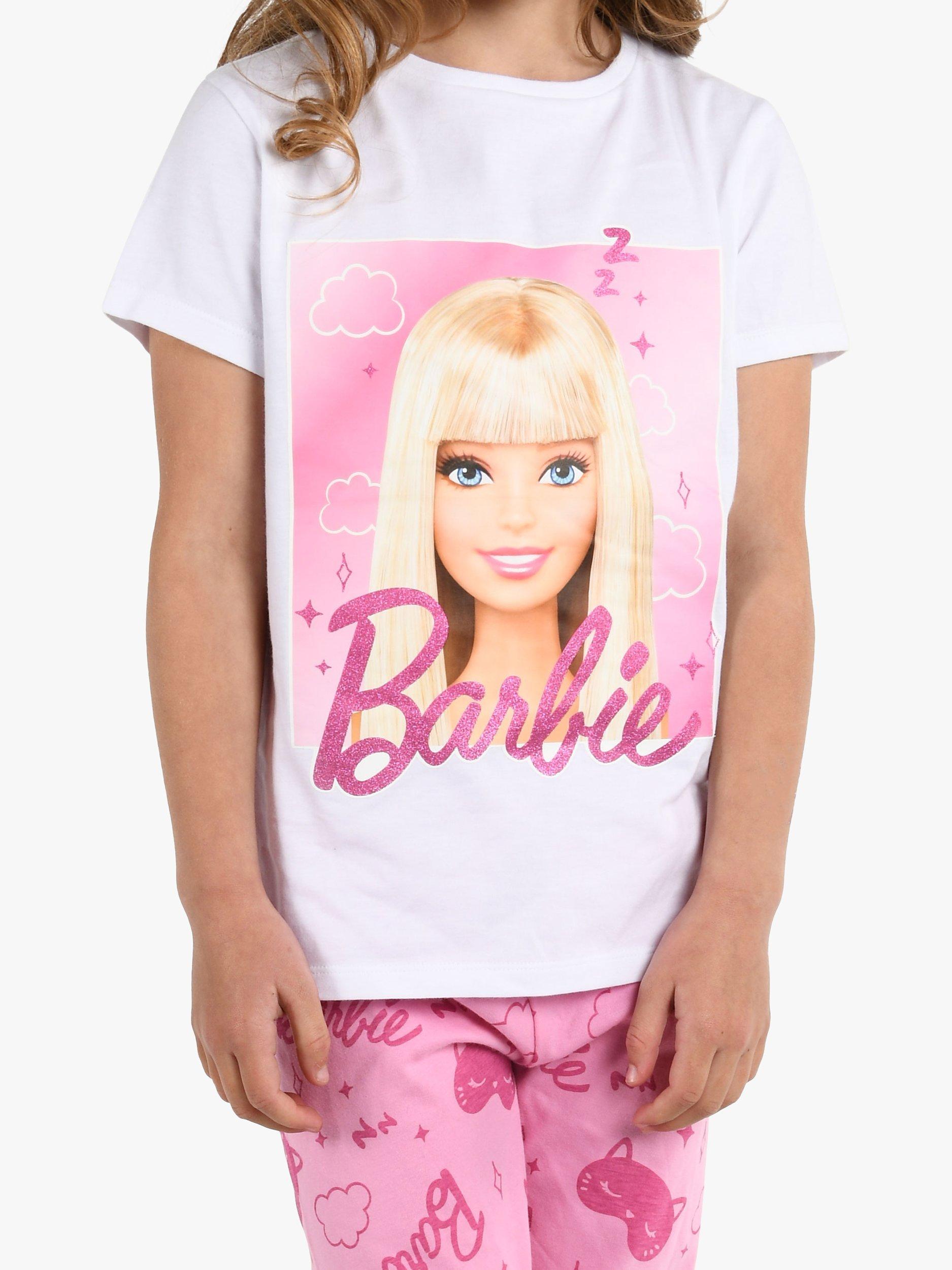 Product image 3 of 4, which shows Brand Threads Kids' Barbie Pyjama Set, Pink, 4-5 years