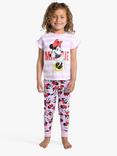 Brand Threads Kids' Disney Minnie Mouse Pyjama Set, Pink, Pink