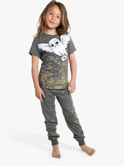 Brand Threads Kids' Harry Potter Hedwig Pyjama Set, Grey, Grey