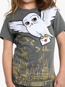 Brand Threads Kids' Harry Potter Hedwig Pyjama Set, Grey - view 2, Grey