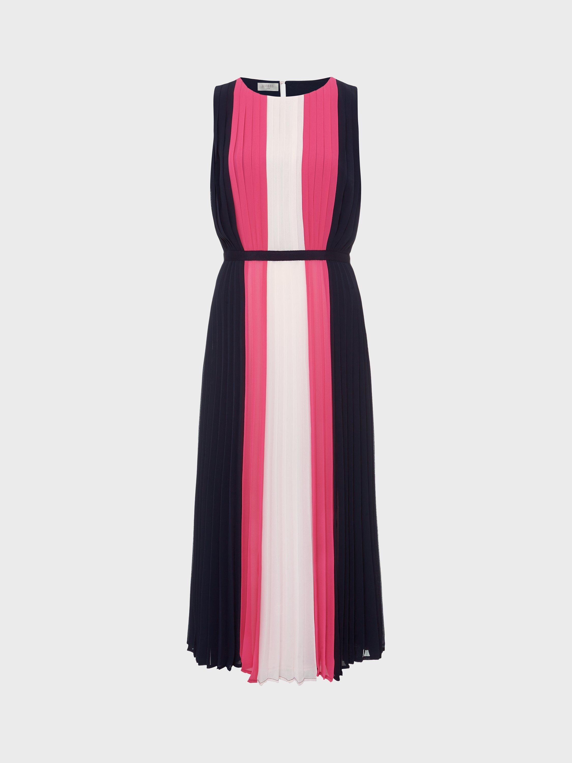 Pleated colorblock dress best sale