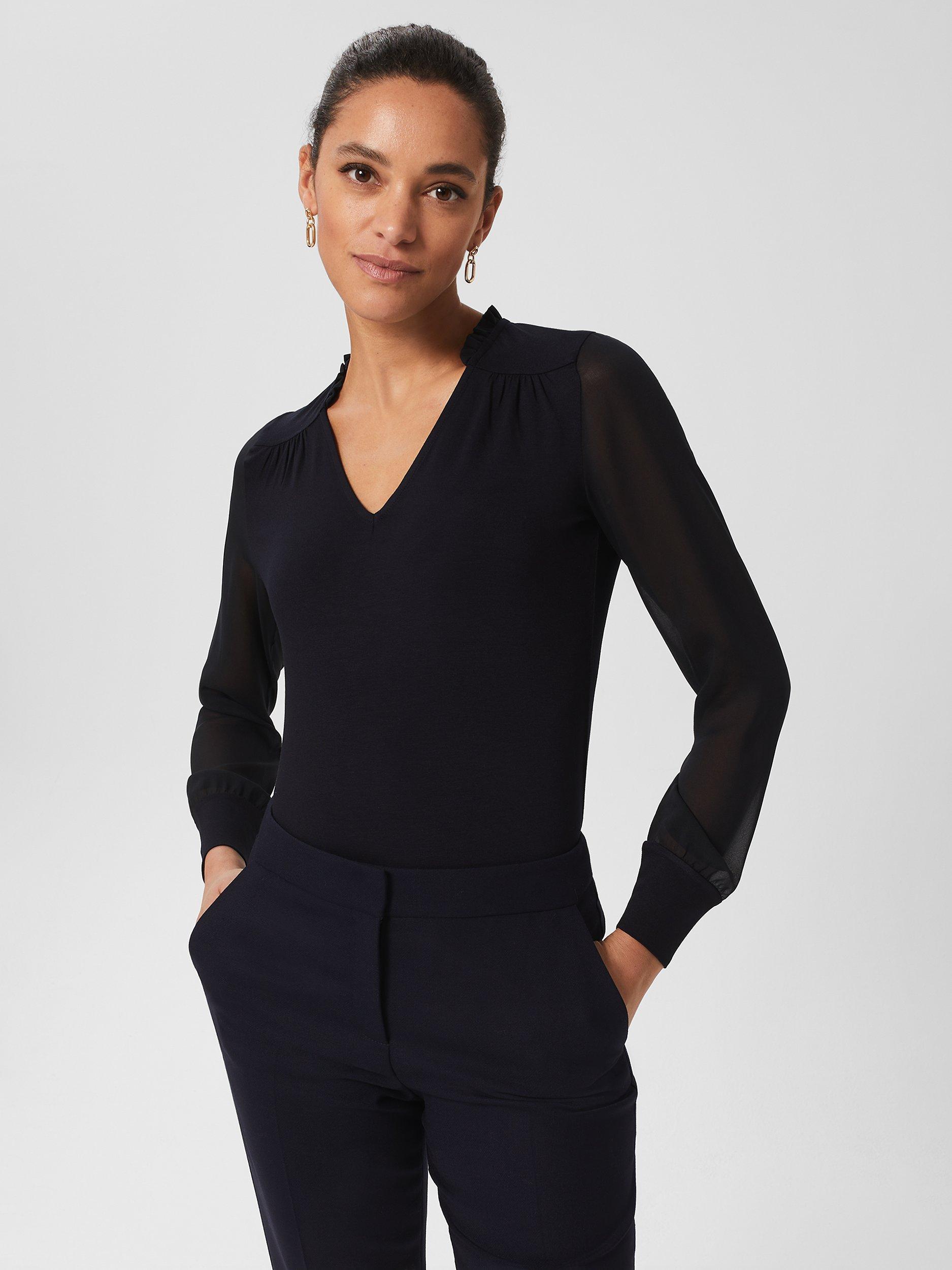 Hobbs Louisa Jersey Top, Navy