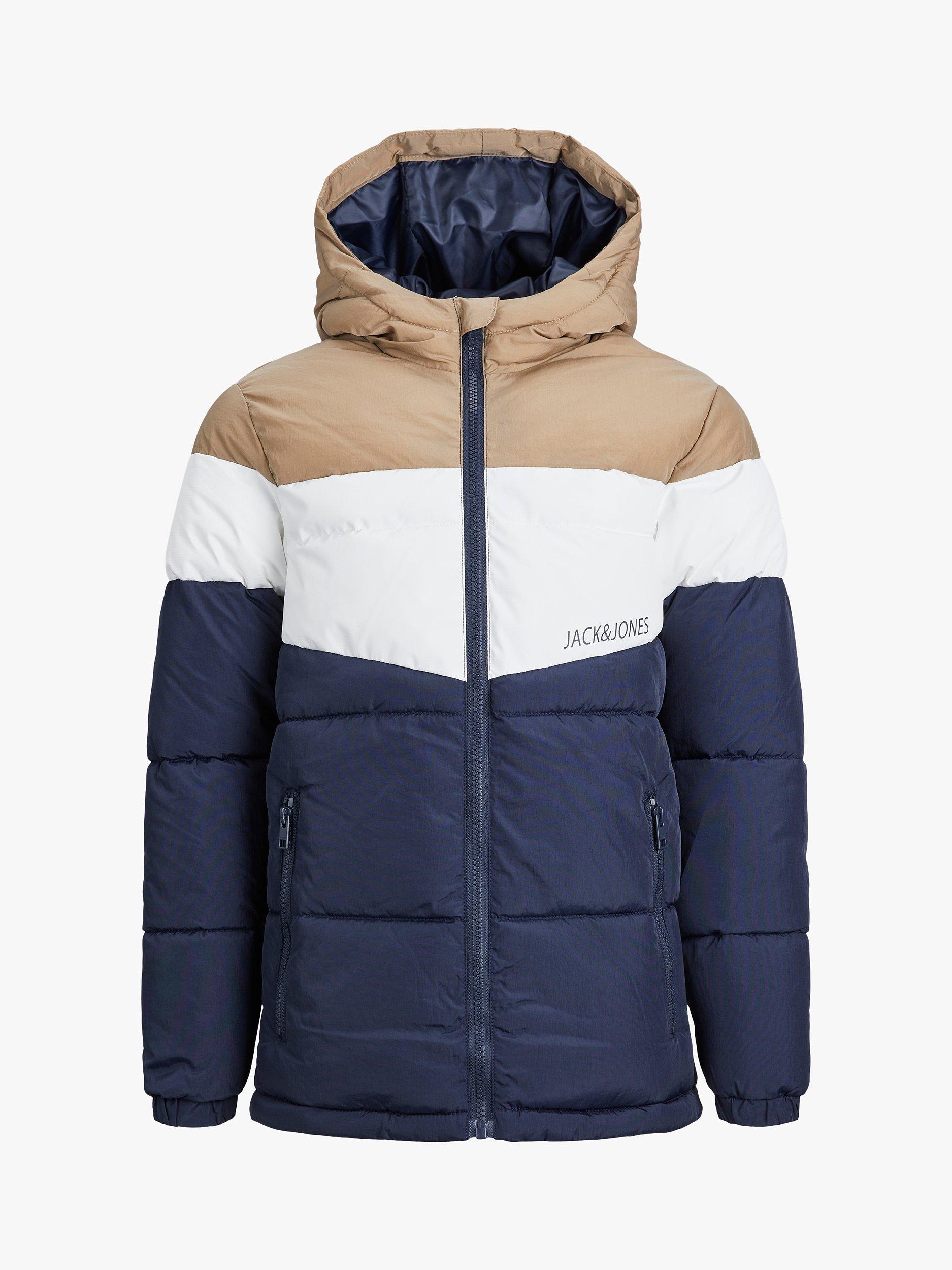 Jack & Jones Kids' Colour Block Puffer Jacket, Elmwood