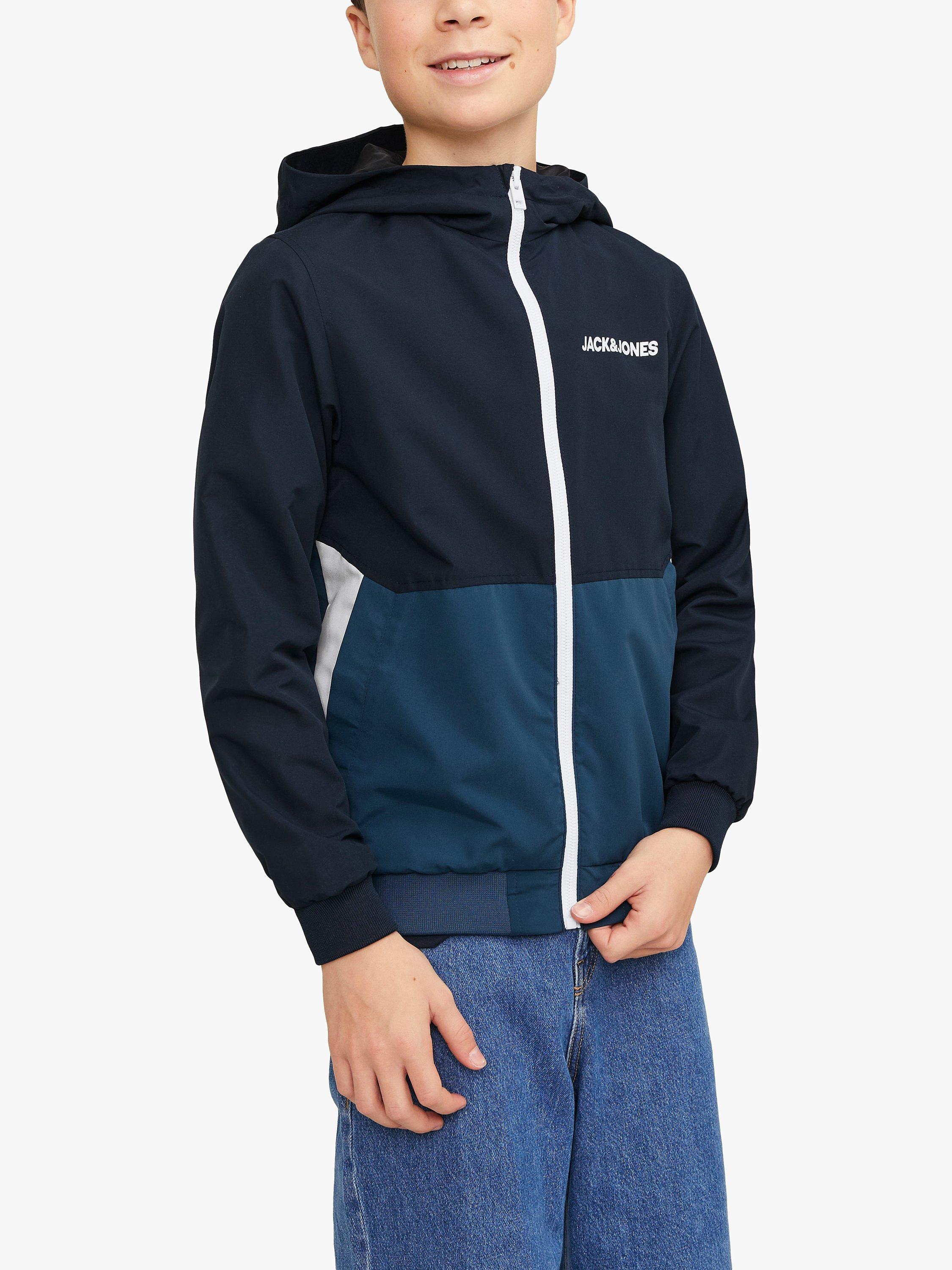 Product image 1 of 5, which shows Jack & Jones Kids' Hooded Bomber Jacket, Navy Blazer, 6 years