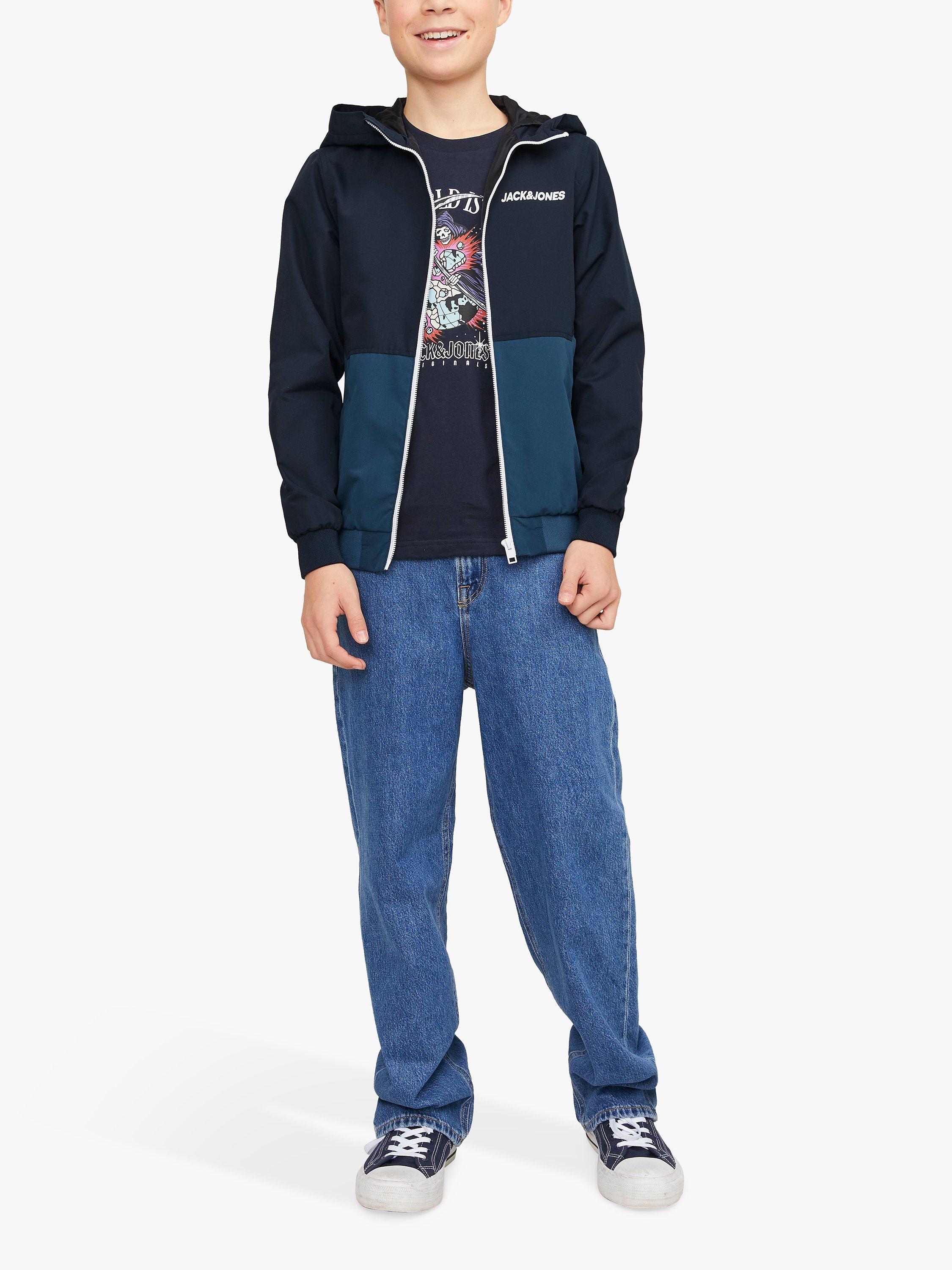 Product image 2 of 5, which shows Jack & Jones Kids' Hooded Bomber Jacket, Navy Blazer, 6 years