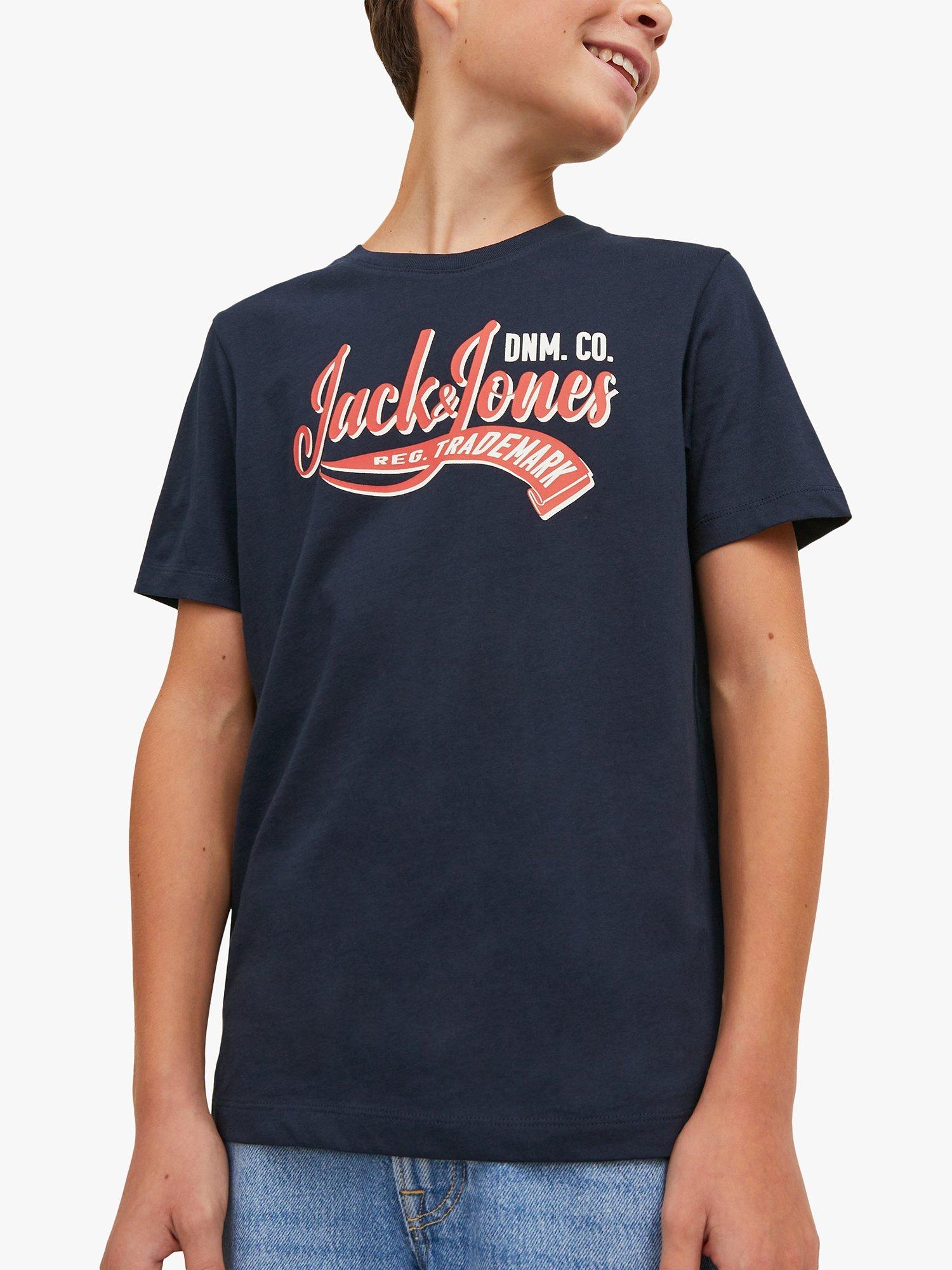 Jack & Jones Kids' Logo T-Shirt, Navy, 16 years