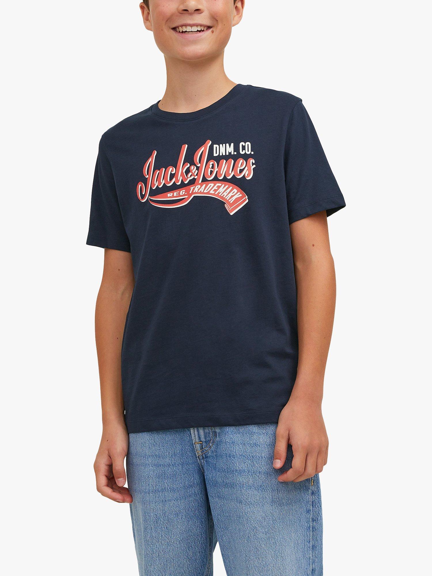 Jack & Jones Kids' Logo T-Shirt, Navy, 16 years