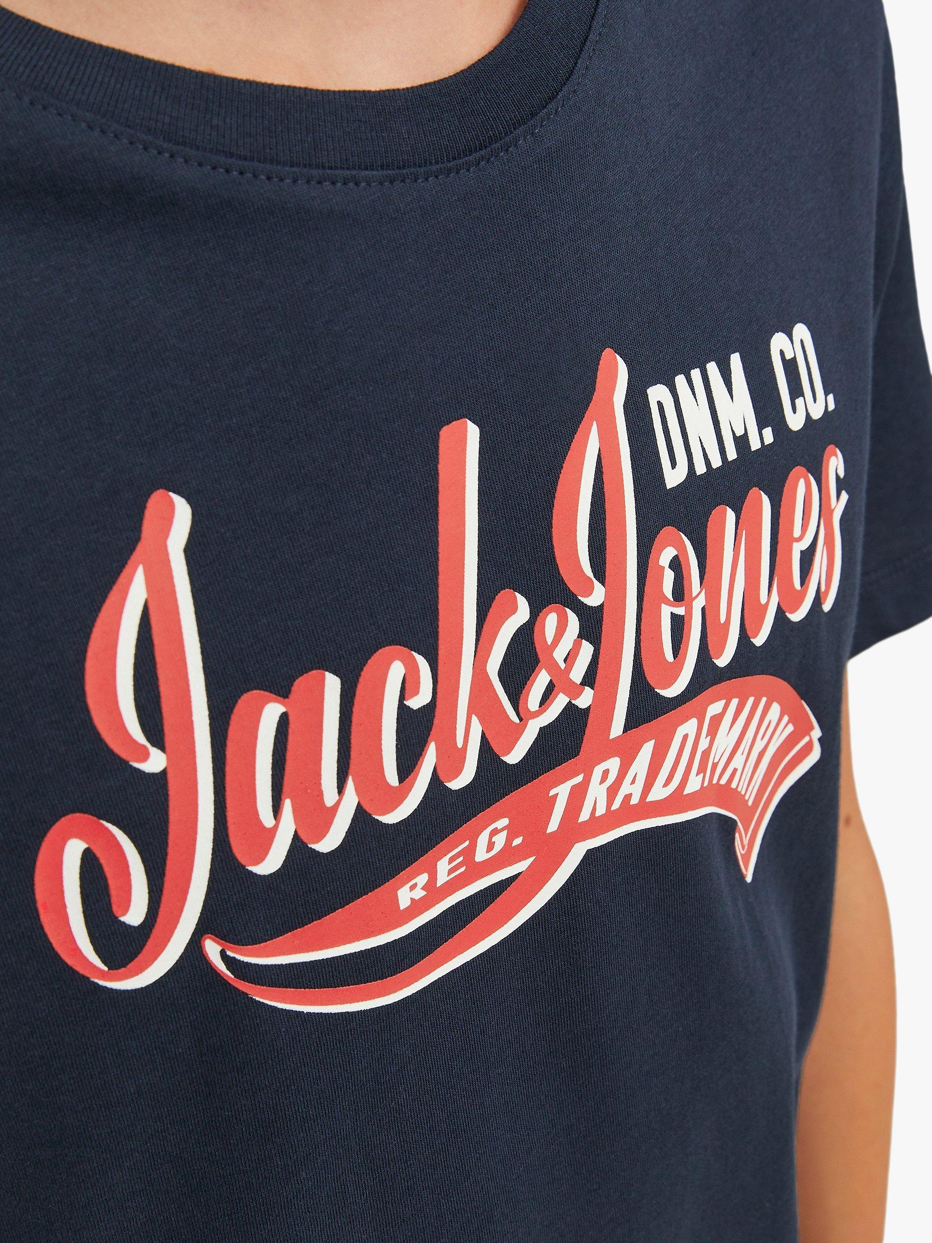 Jack & Jones Kids' Logo T-Shirt, Navy, 16 years