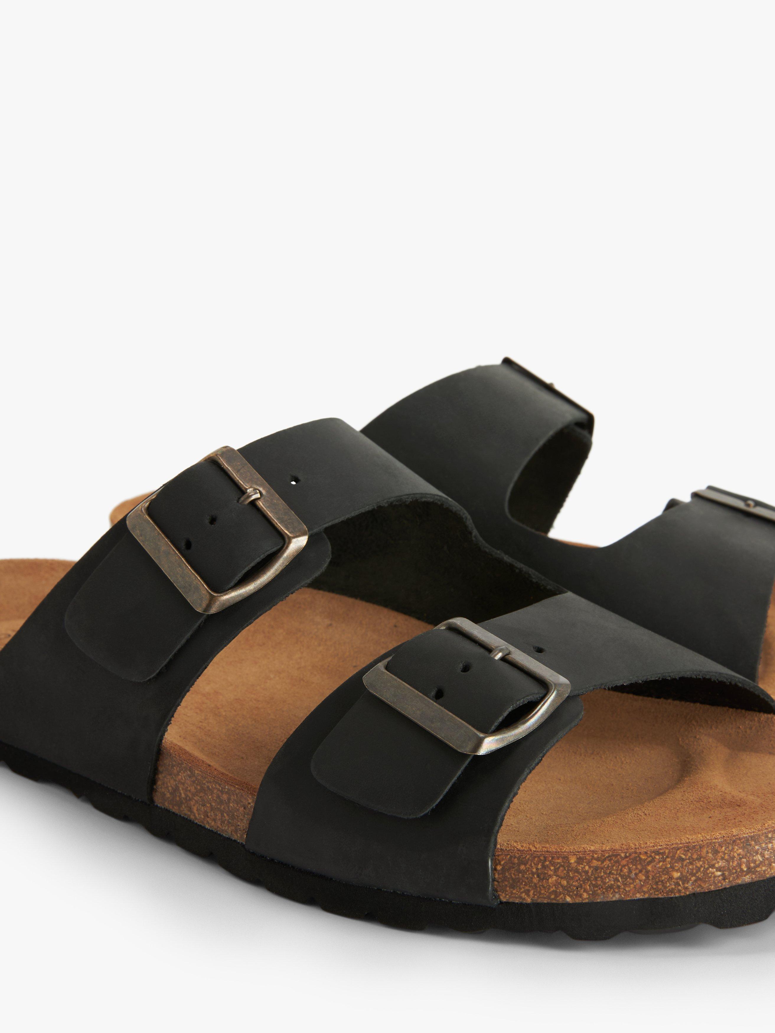 John Lewis Two Strap Footbed Leather Sandals