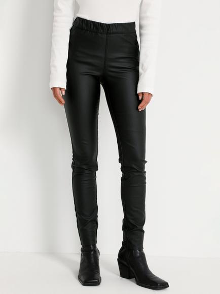 KAFFE Ada Coated Faux Leather Jeggings, Black, Black