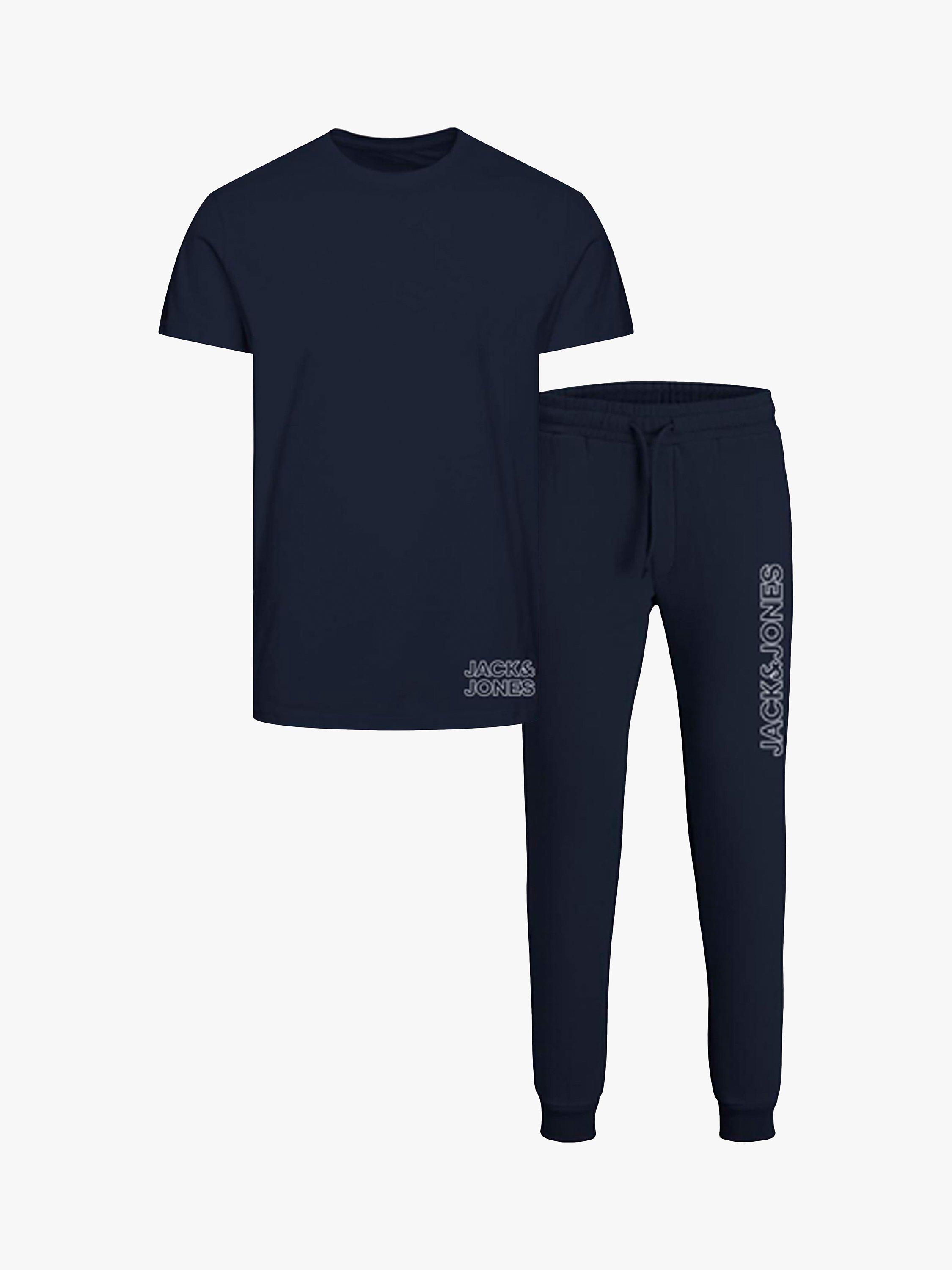 Jack & Jones Kids' T-Shirt & Shorts Pyjama Set, Navy Blazer