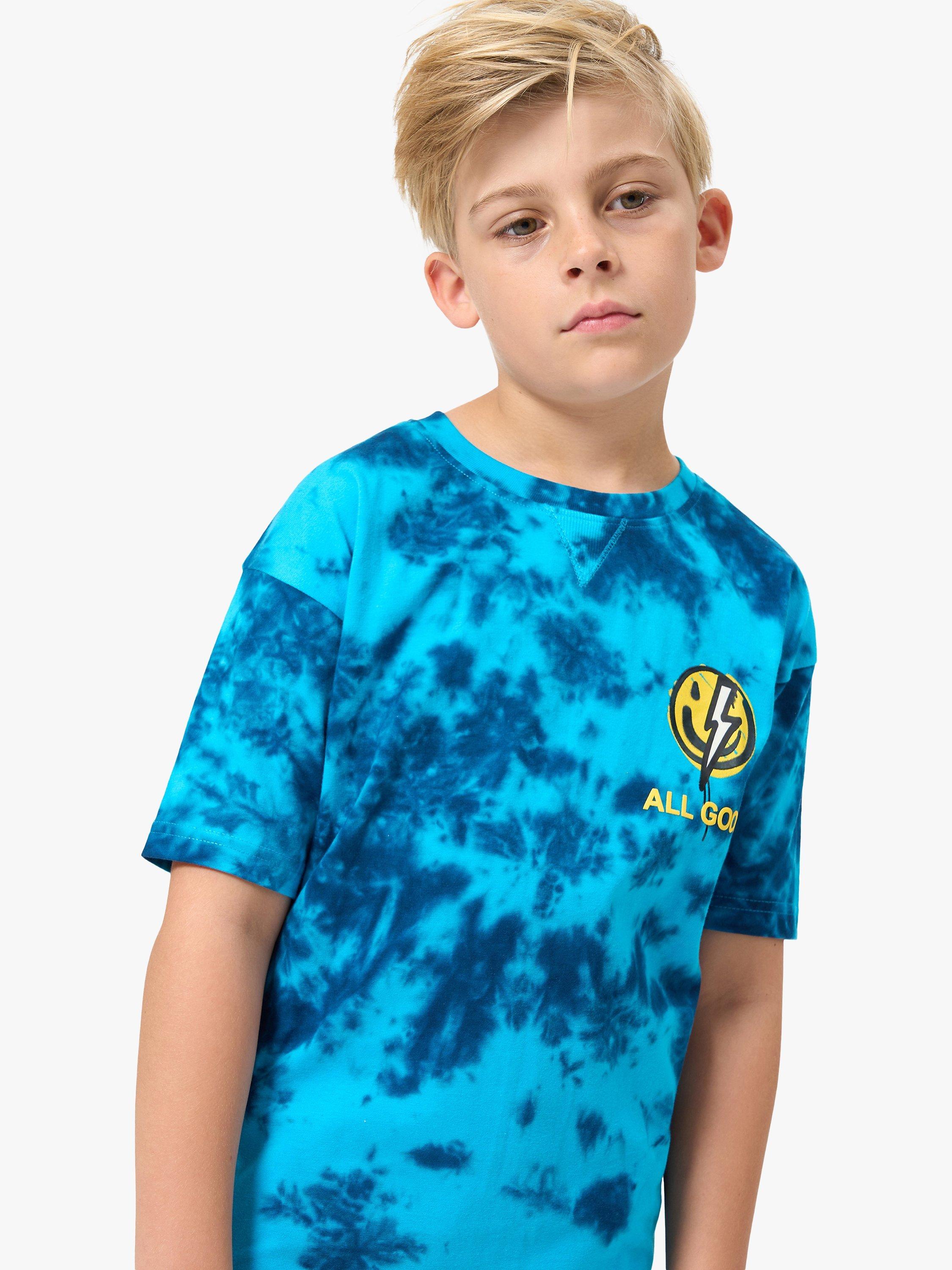Angel & Rocket Kids' Elliot Tie Dye T-Shirt, Blue