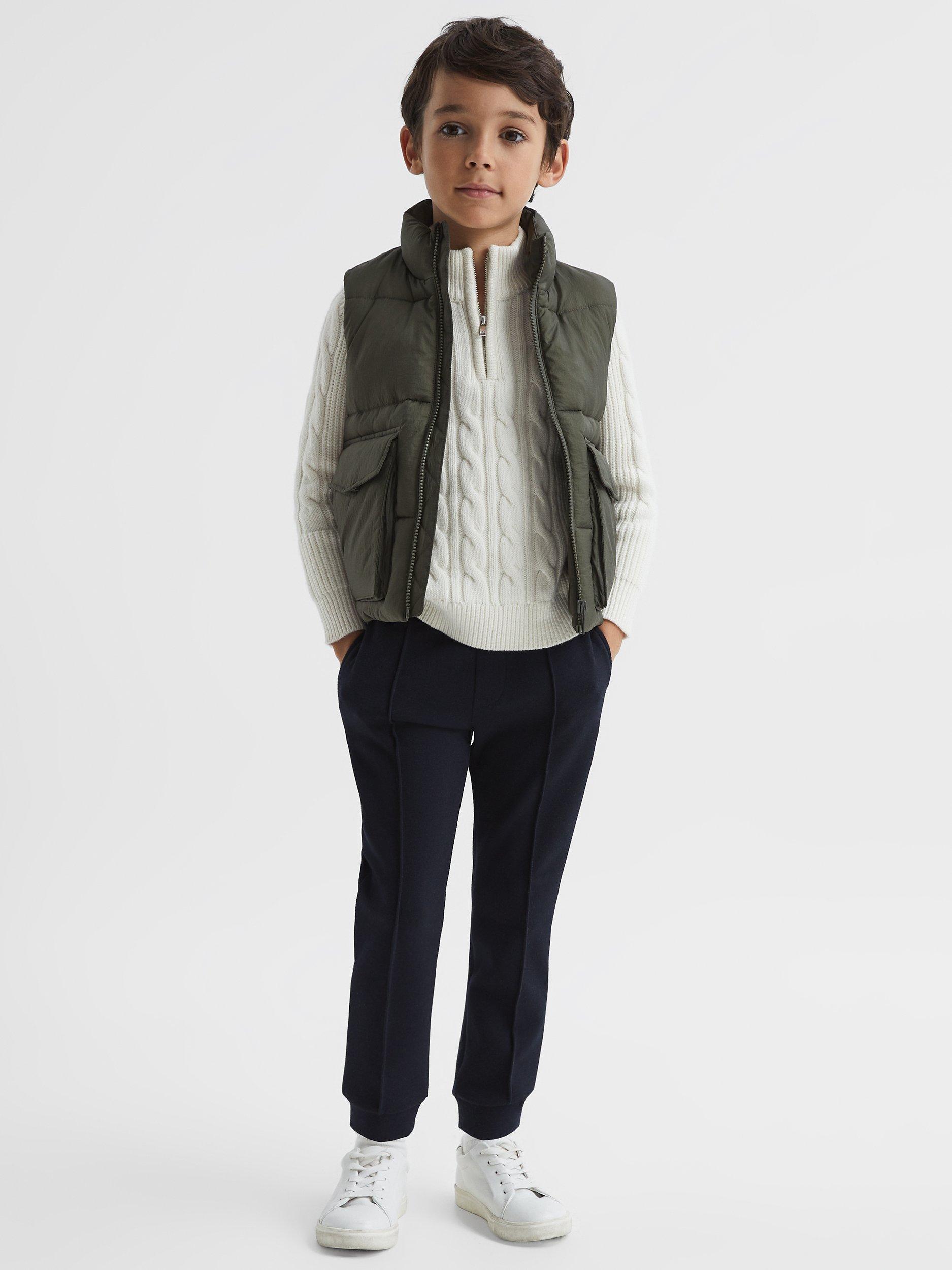 Product image 1 of 5, which shows Reiss Kids' Westbrook Gilet, Sage, 8-9 years