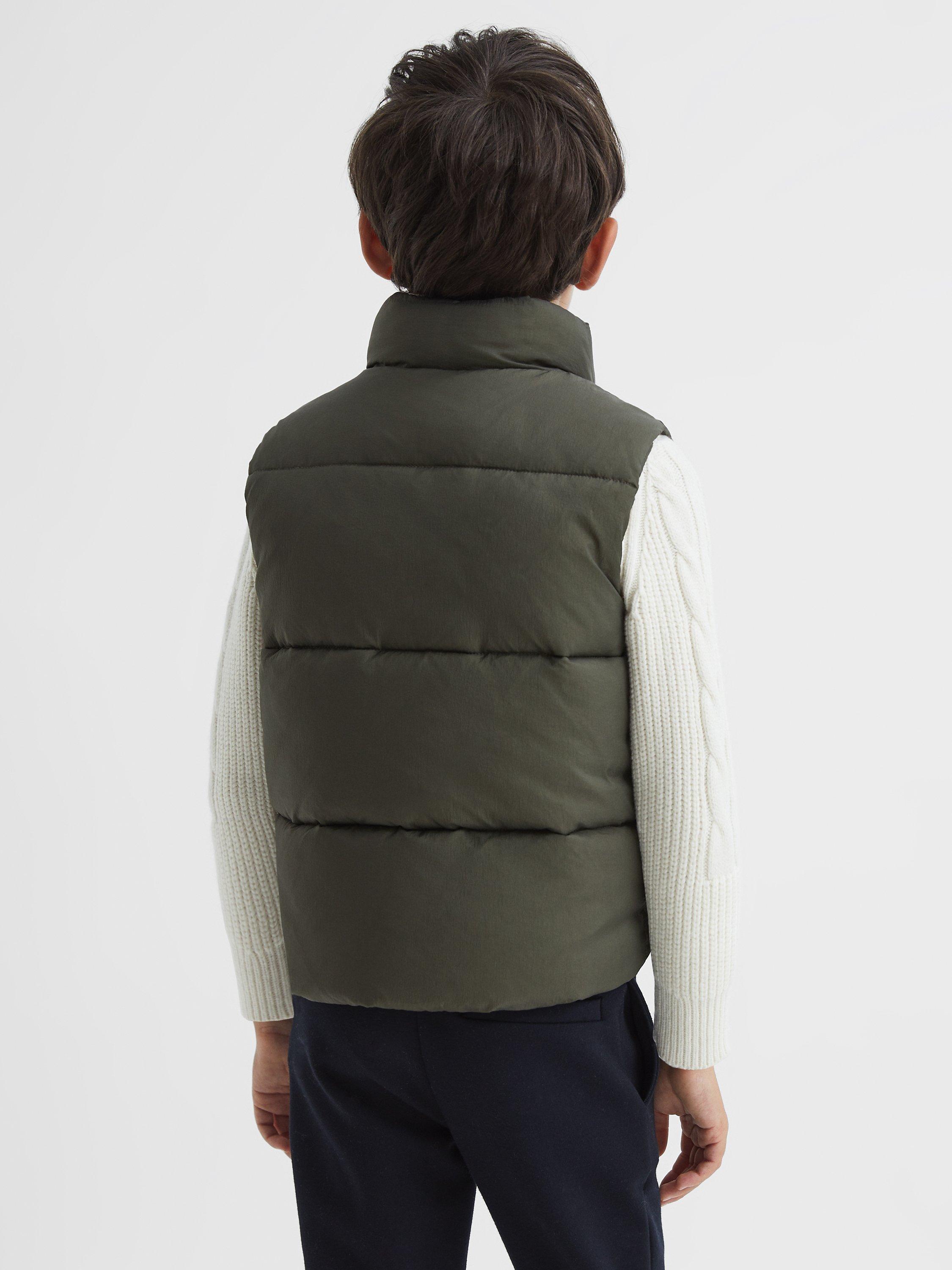 Product image 2 of 5, which shows Reiss Kids' Westbrook Gilet, Sage, 8-9 years