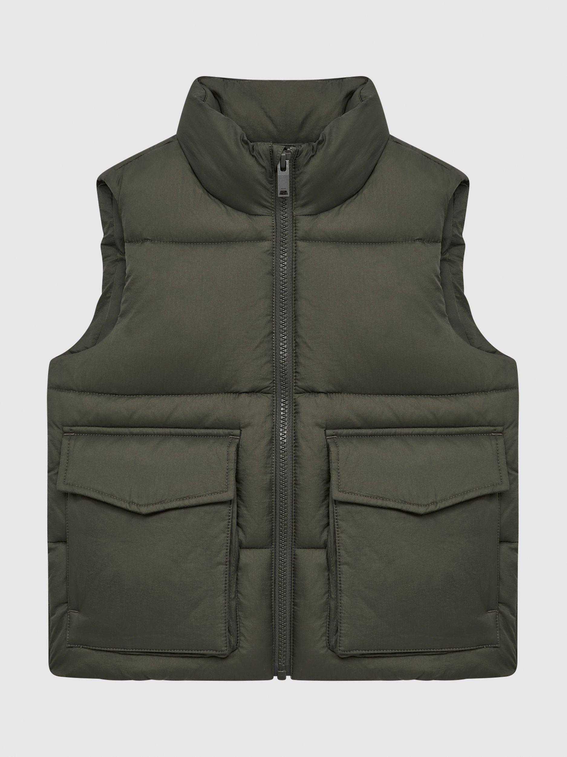 Product image 3 of 5, which shows Reiss Kids' Westbrook Gilet, Sage, 8-9 years