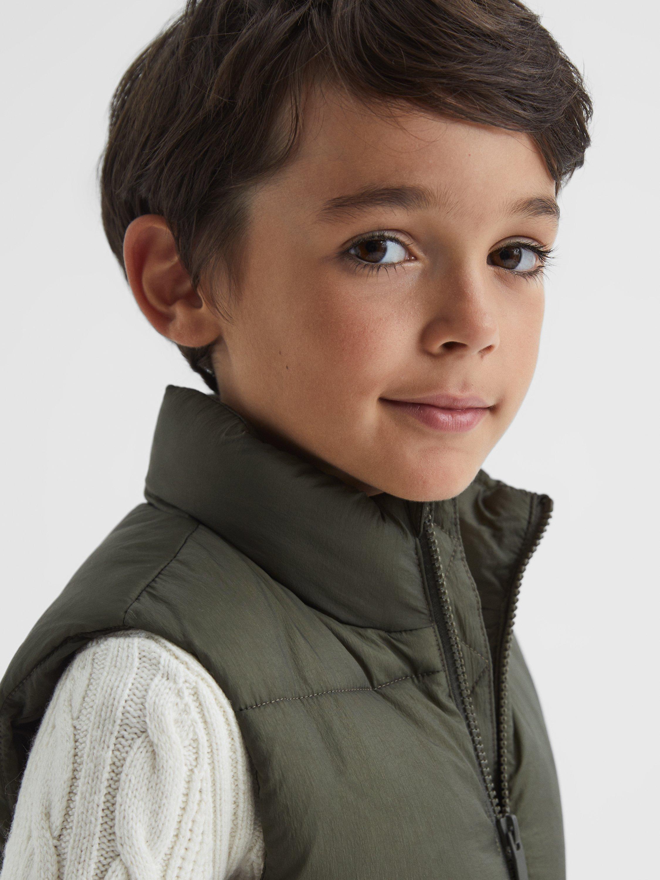 Product image 5 of 5, which shows Reiss Kids' Westbrook Gilet, Sage, 8-9 years