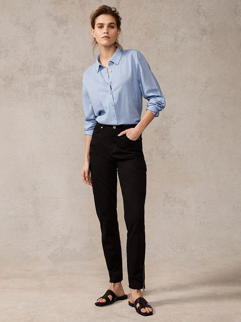 Mint Velvet Slim Cargo Jeans, Black