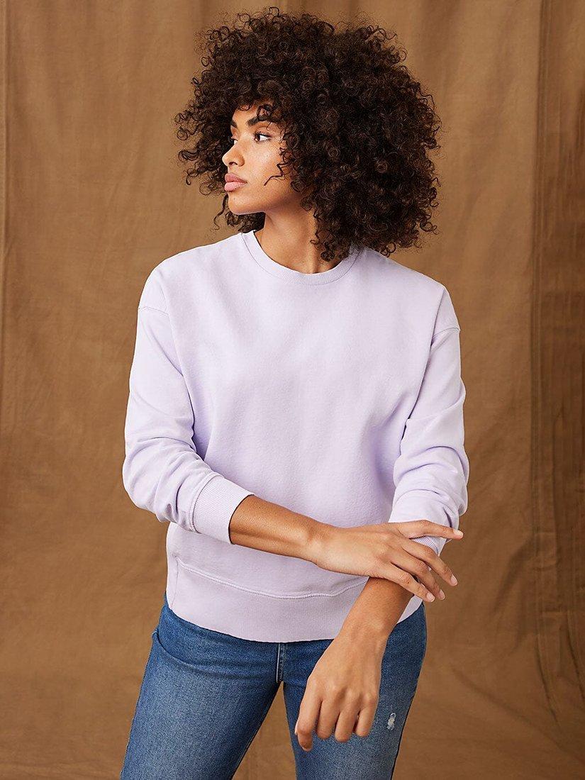 Mint Velvet Crew Neck Sweatshirt, Purple Multi Purple, XS