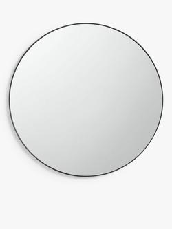 John Lewis Scandi Metal Round Wall Mirror, Black