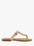 Dune Louise Leather Embellished Sandals, Ecru