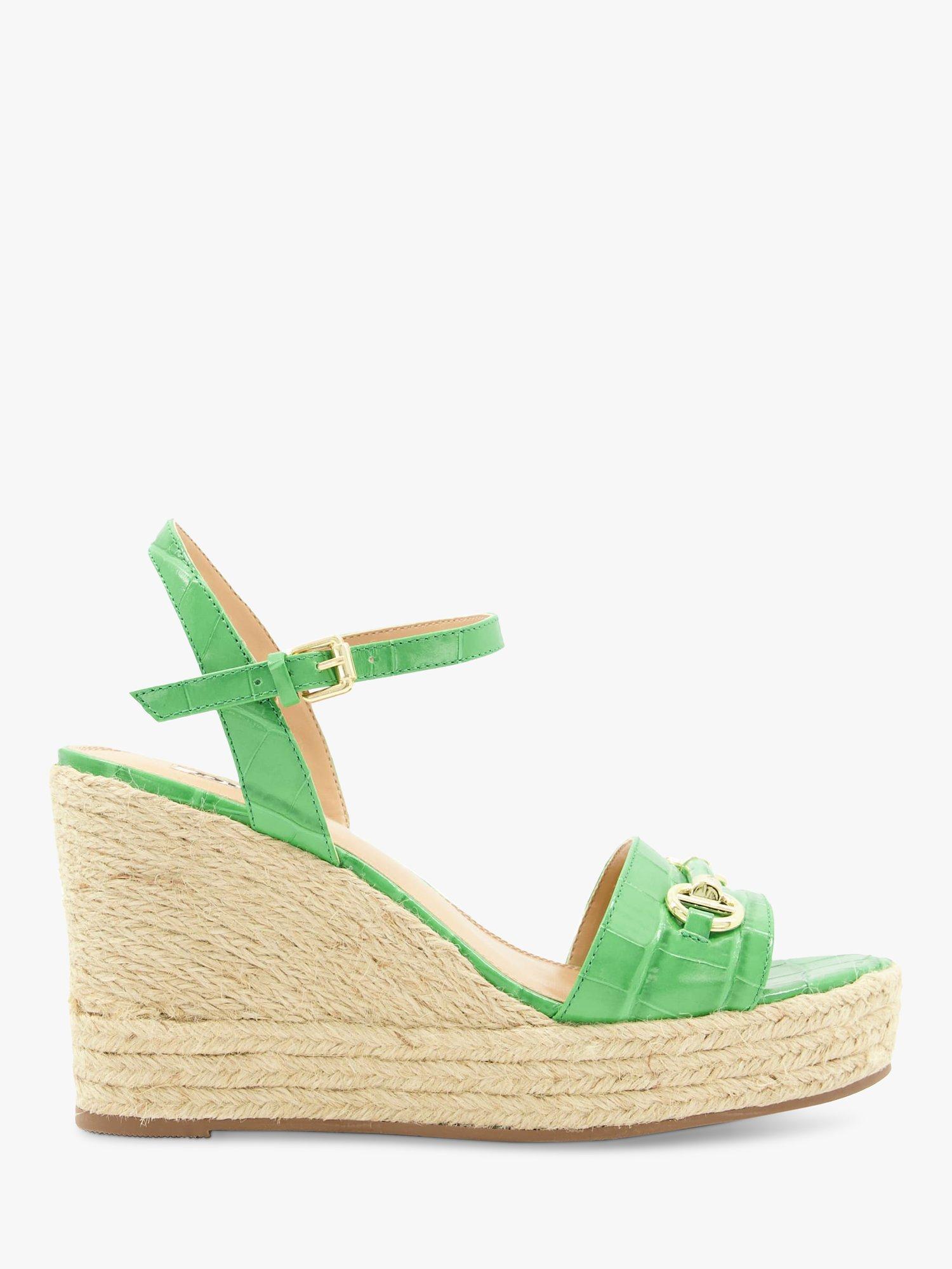 Dune Kai Leather Wedge Heel Sandals