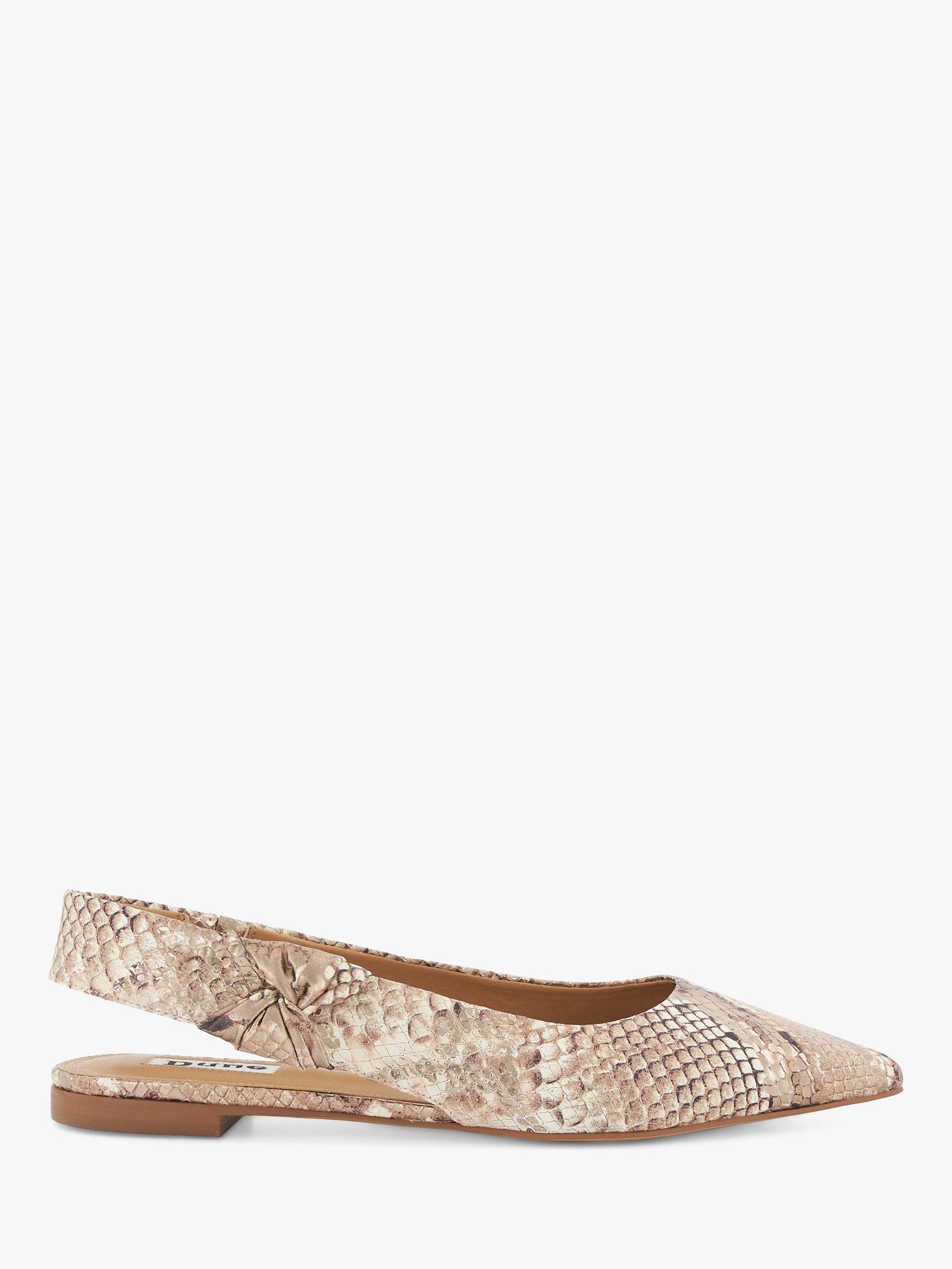 Dune Heighten Slingback Leather Pumps, Reptile-printleather