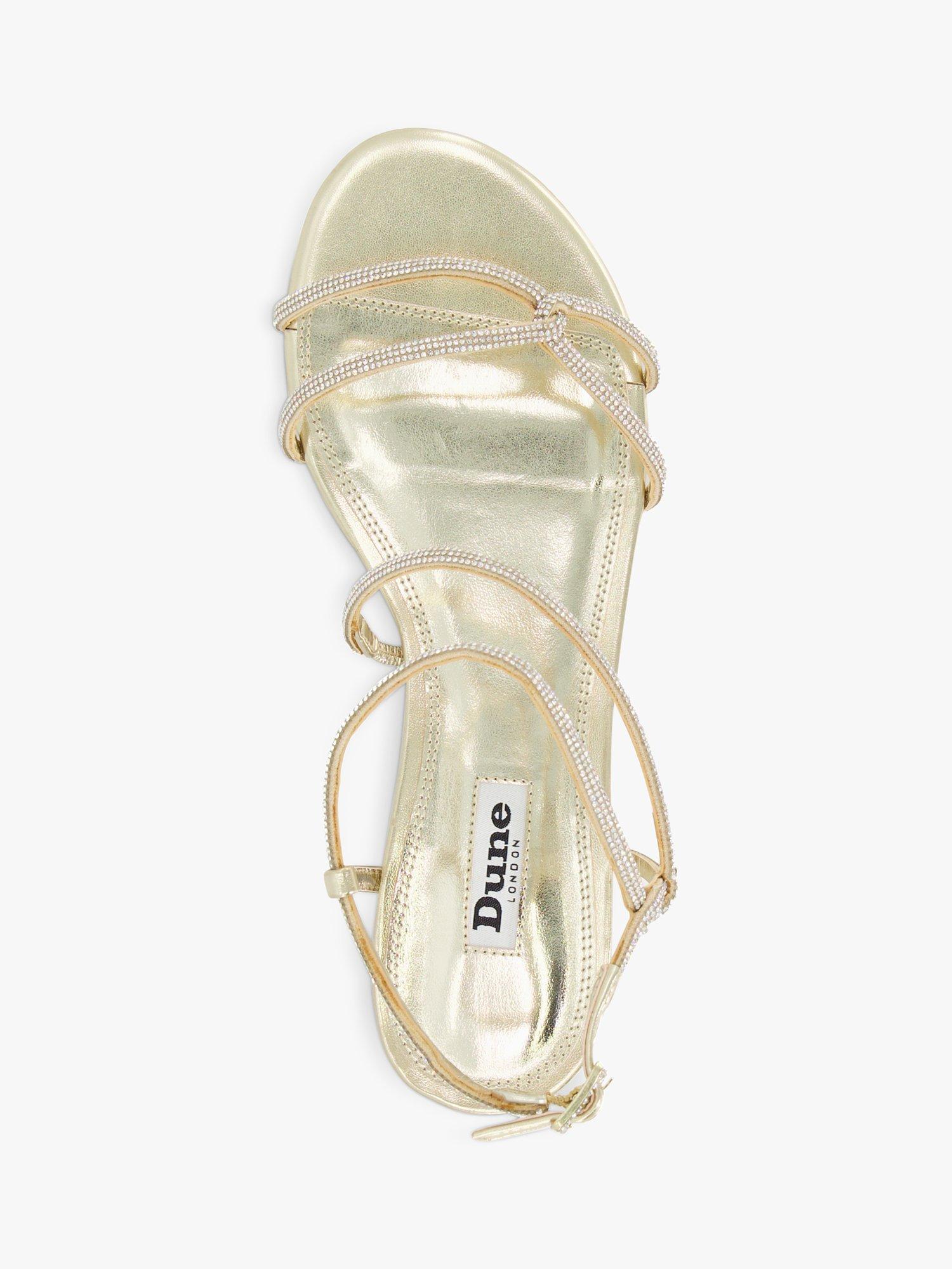 Product image 2 of 6, which shows Dune London Wide Fit Nightly Jewel Sandals, Champagne, EU40