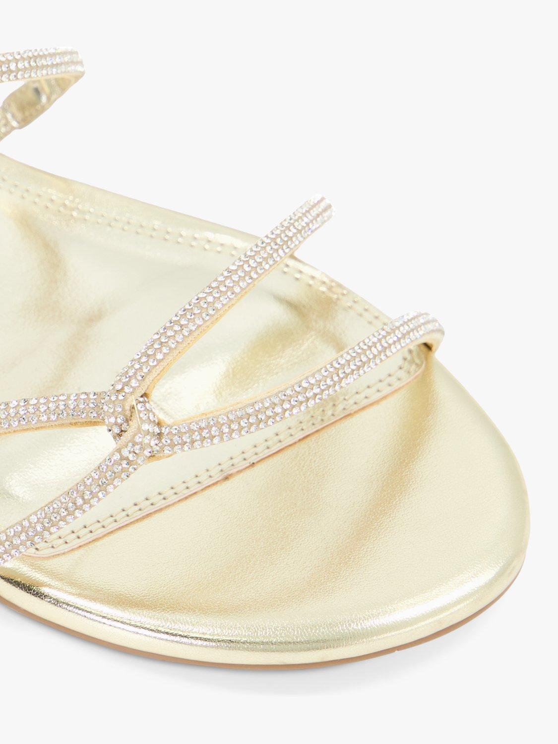 Product image 5 of 6, which shows Dune London Wide Fit Nightly Jewel Sandals, Champagne, EU40