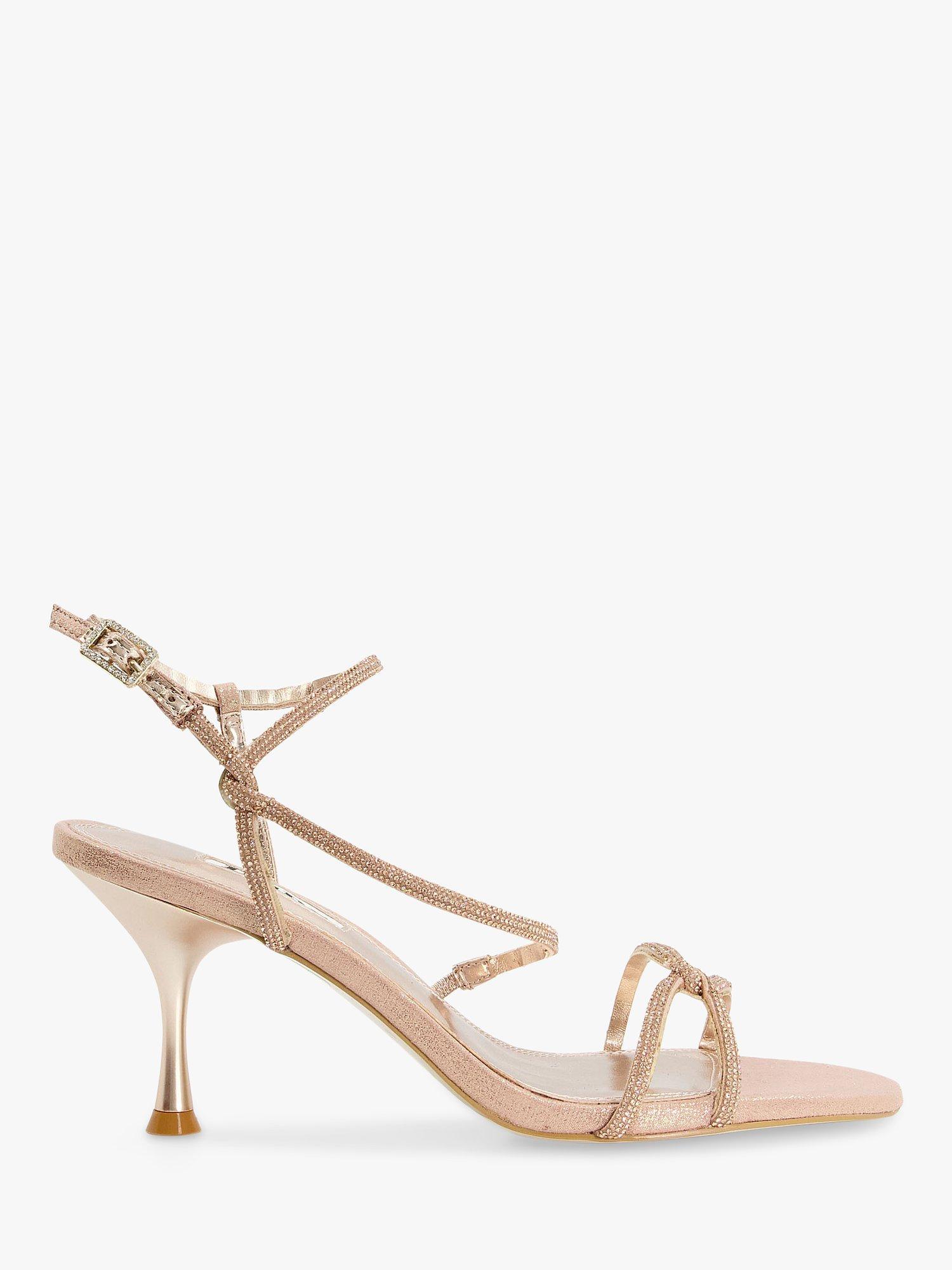 Dune Wide Fit Majesty Strappy Barely There Heels Gold