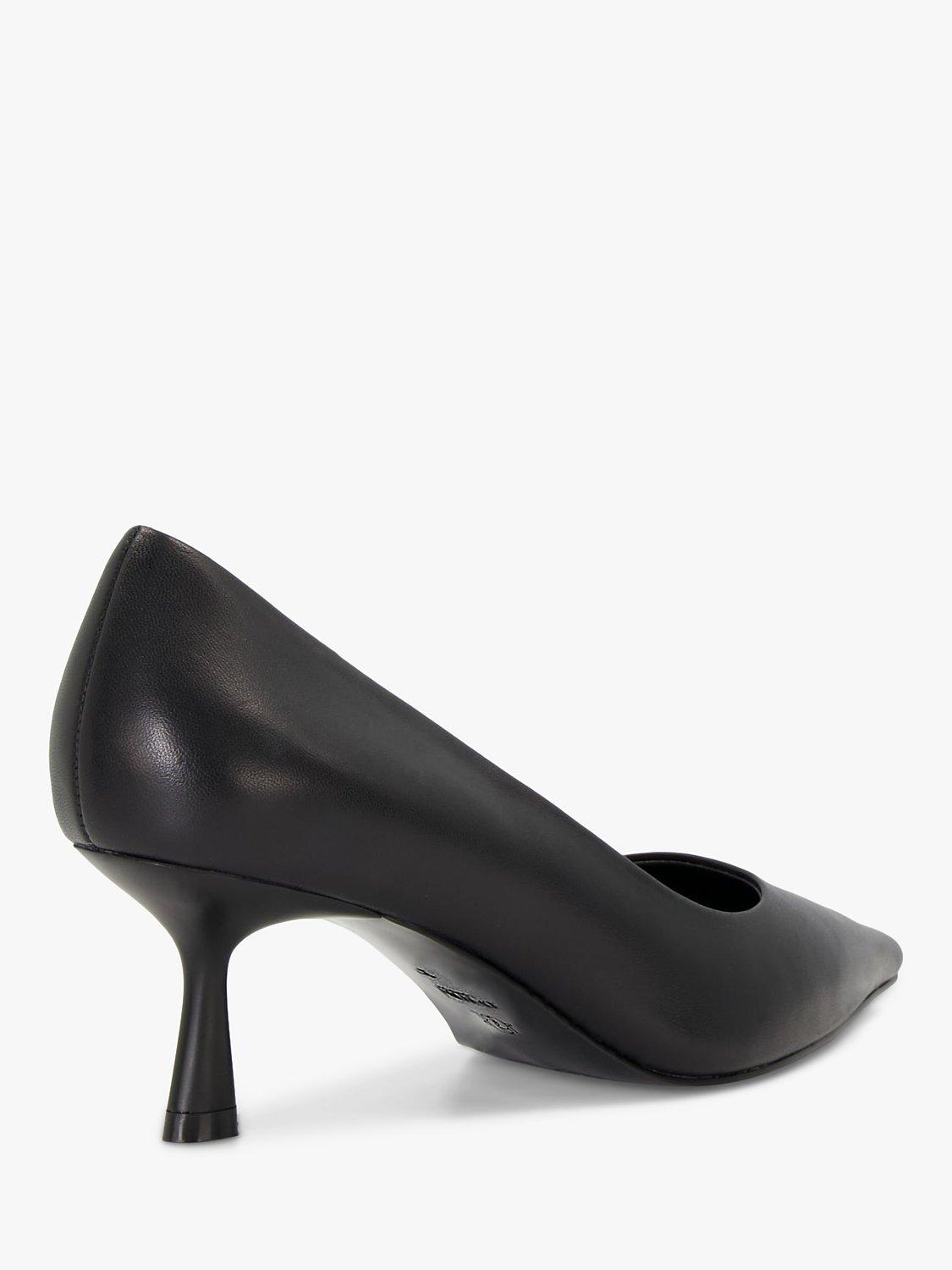 Product image 4 of 5, which shows Dune London Wide Fit Angelina Leather Court Shoes, Black, 3