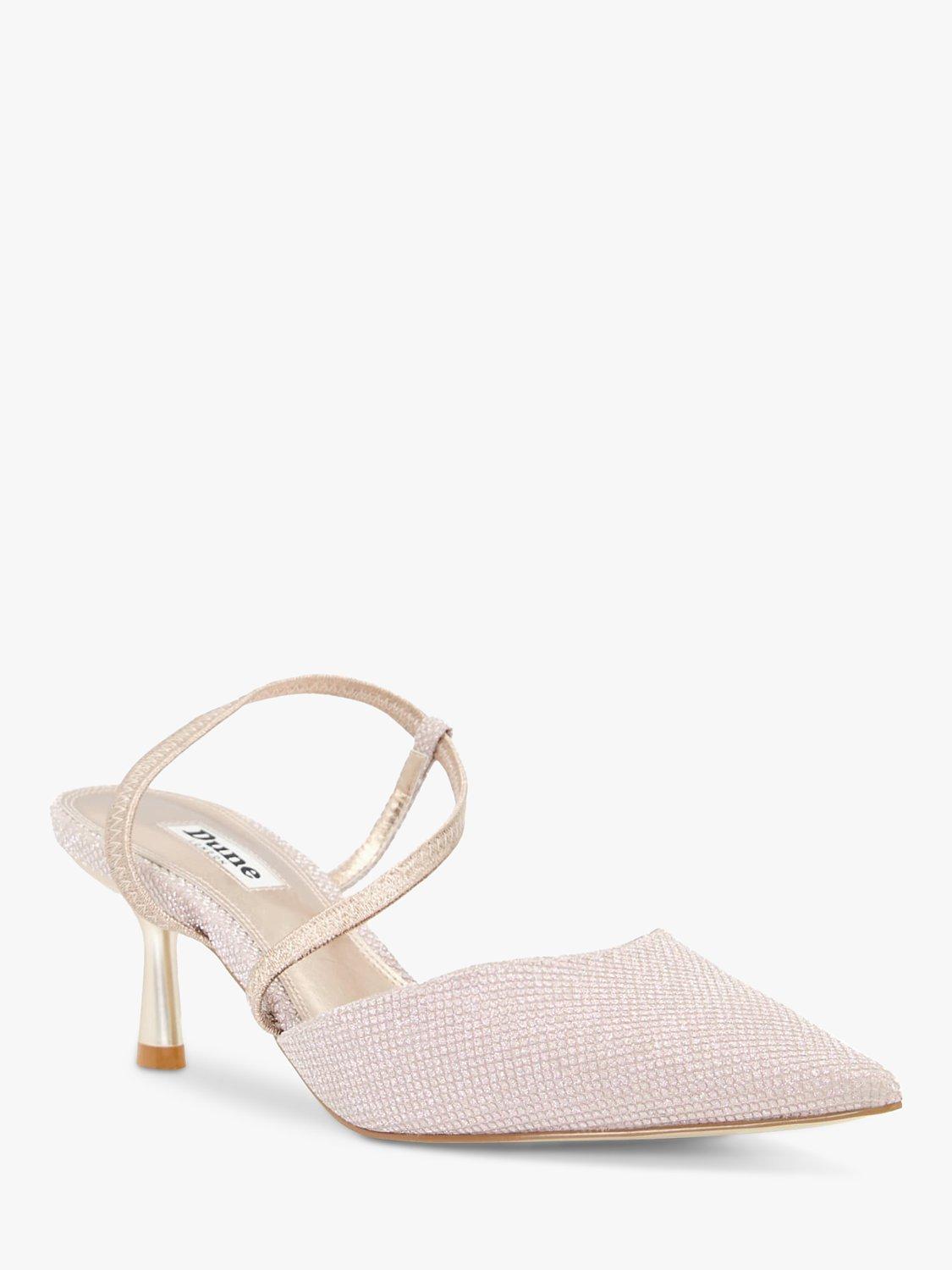 Product image 3 of 5, which shows Dune London Citrus Wide Fit Asymmetric Court Shoes, Rose Gold, 6