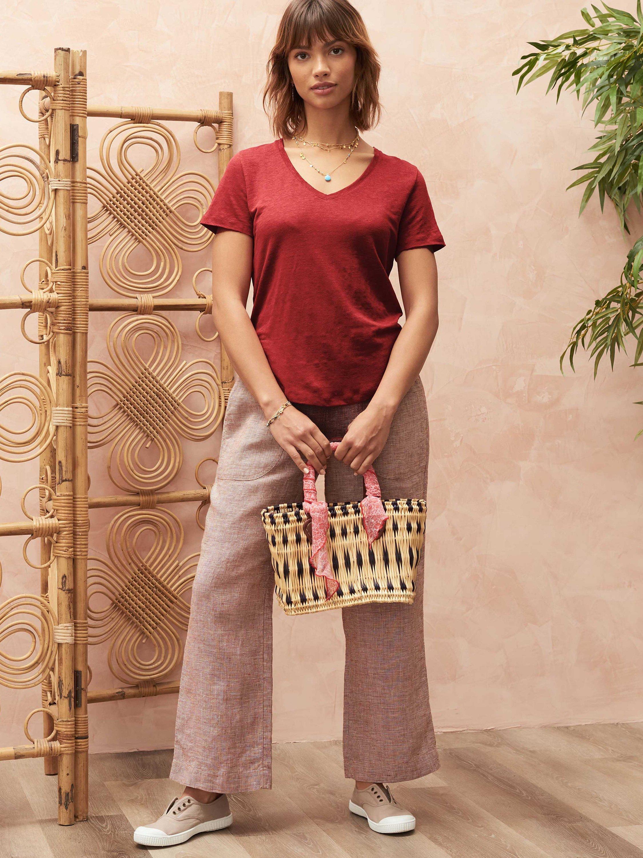 Brora Linen Knit T-Shirt, Clay