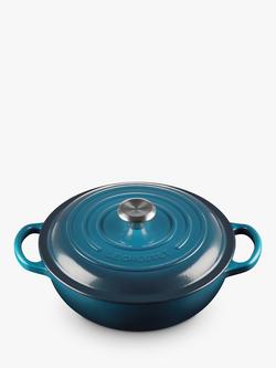 Le Creuset Essentials Cast Iron Round Casserole Soup Pot, Deep Teal