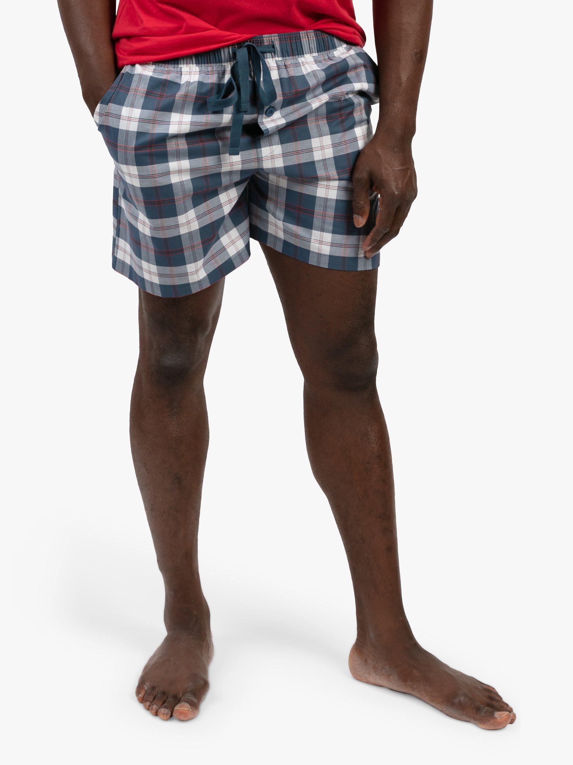 Product image 1 of 4, which shows Cyberjammies Jasper Check Pyjama Shorts, Teal Blue, S