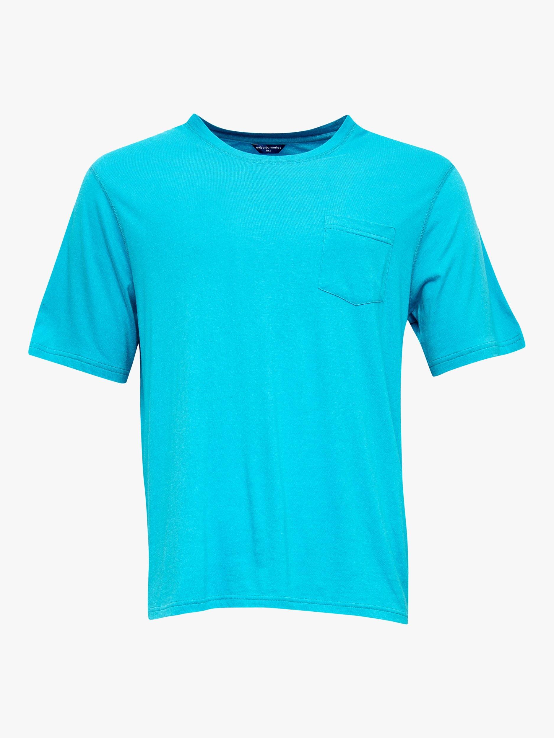 Product image 3 of 4, which shows Cyberjammies Cotton Blend Lounge Pocket T-Shirt, Blue, S