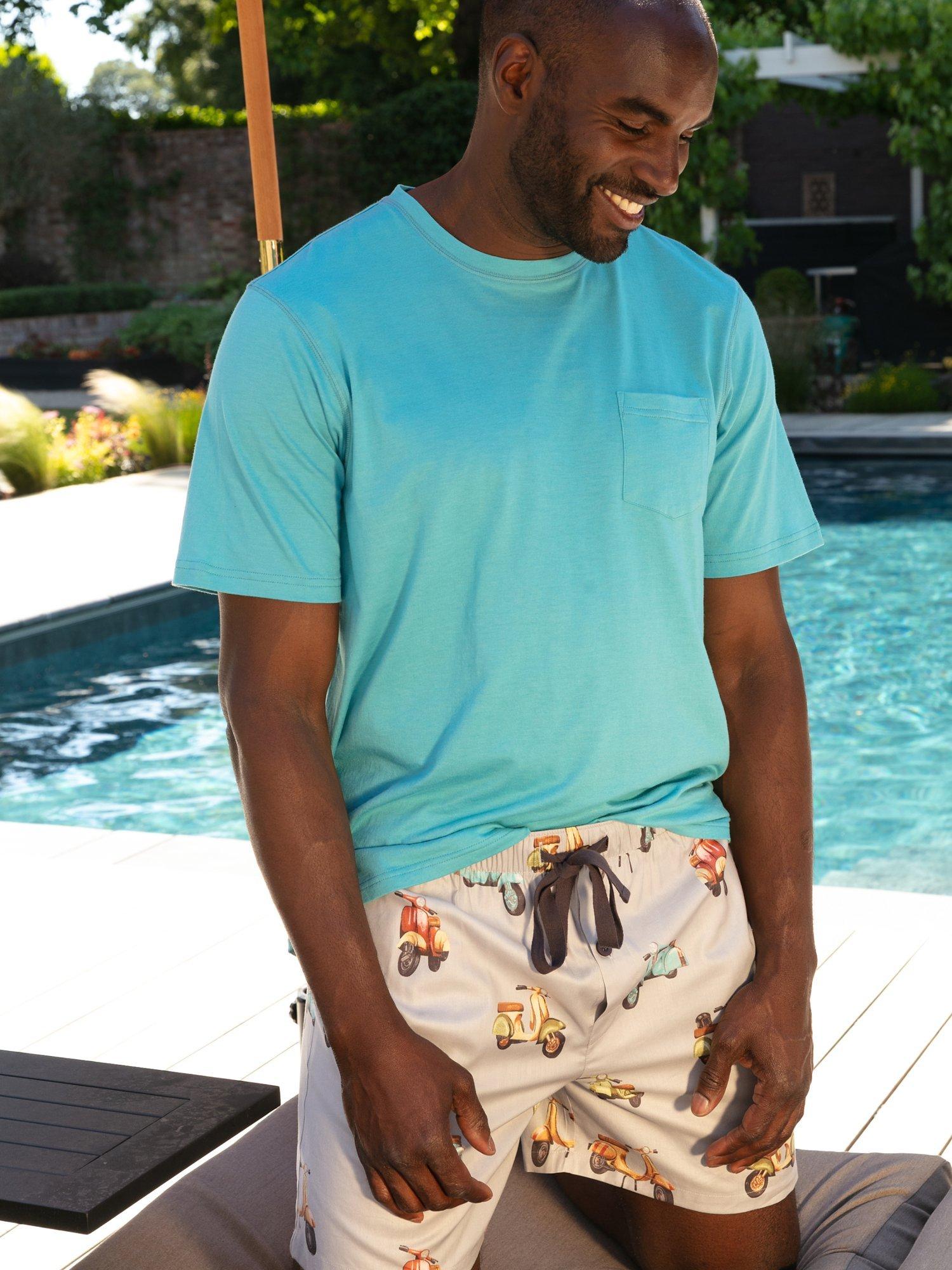 Product image 4 of 4, which shows Cyberjammies Cotton Blend Lounge Pocket T-Shirt, Blue, S