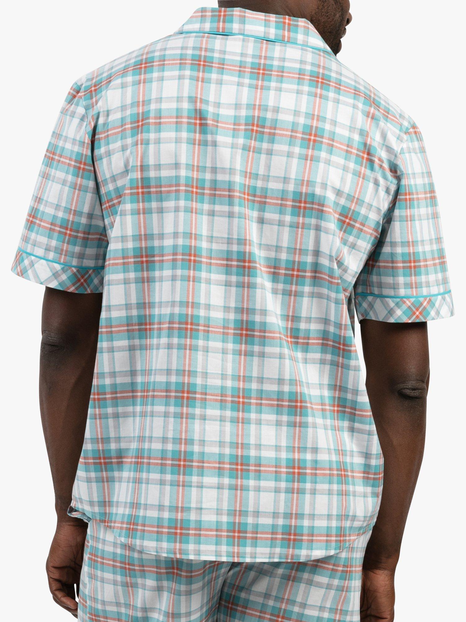 Product image 2 of 4, which shows Cyberjammies Luca Blue Check Short Sleeve Top, Blue, L