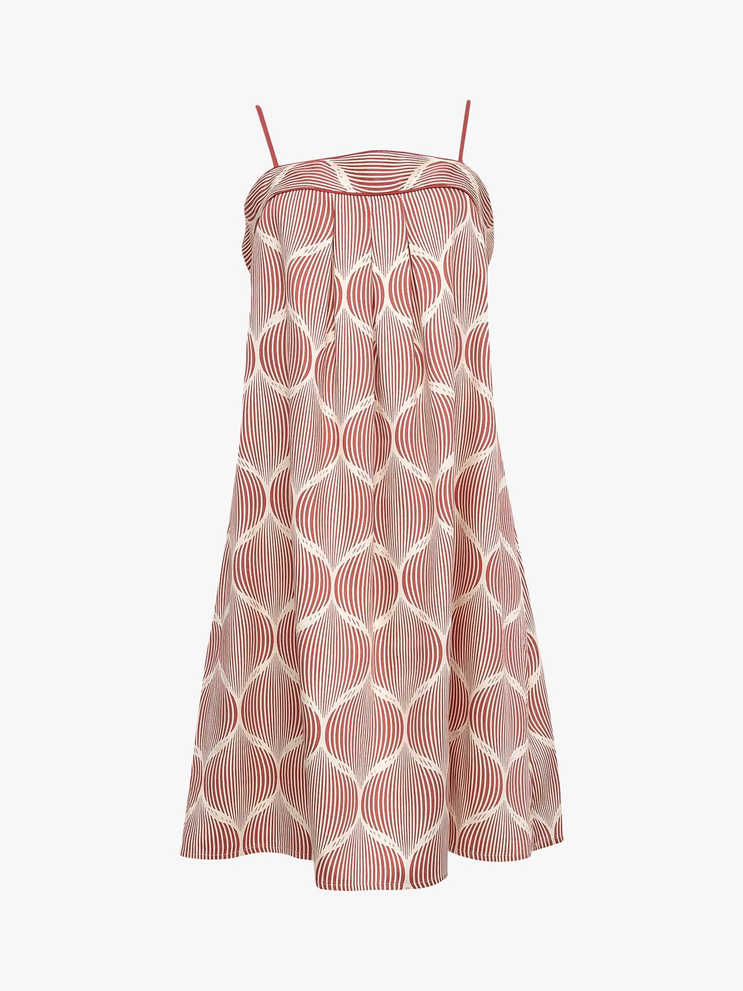 Product image 3 of 4, which shows Fable & Eve Islington Geometric Print Strappy Chemise, Burnt Orange, 8