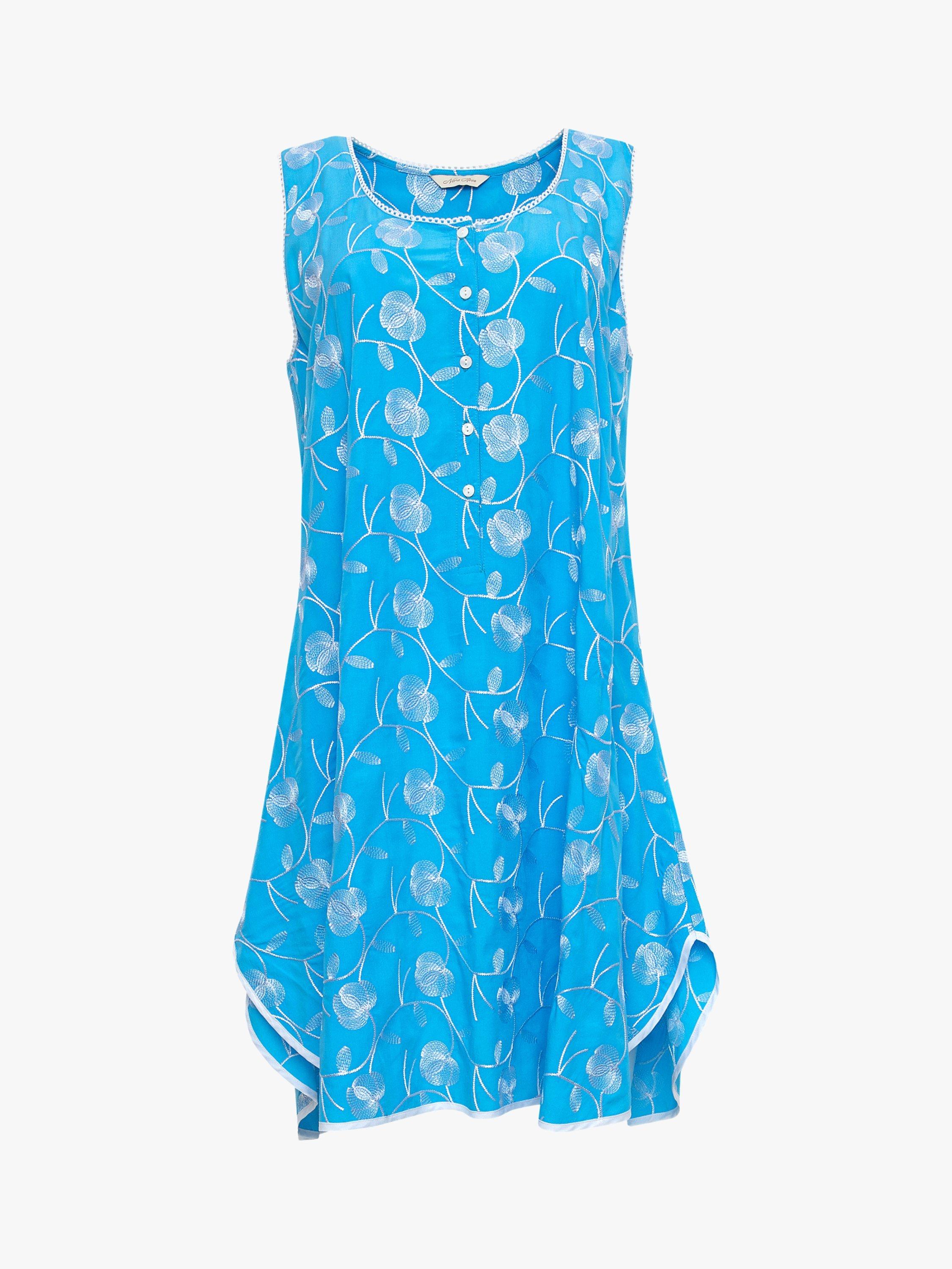 Product image 3 of 4, which shows Cyberjammies Leona Floral Embroidered Swing Nightdress, Blue, 18