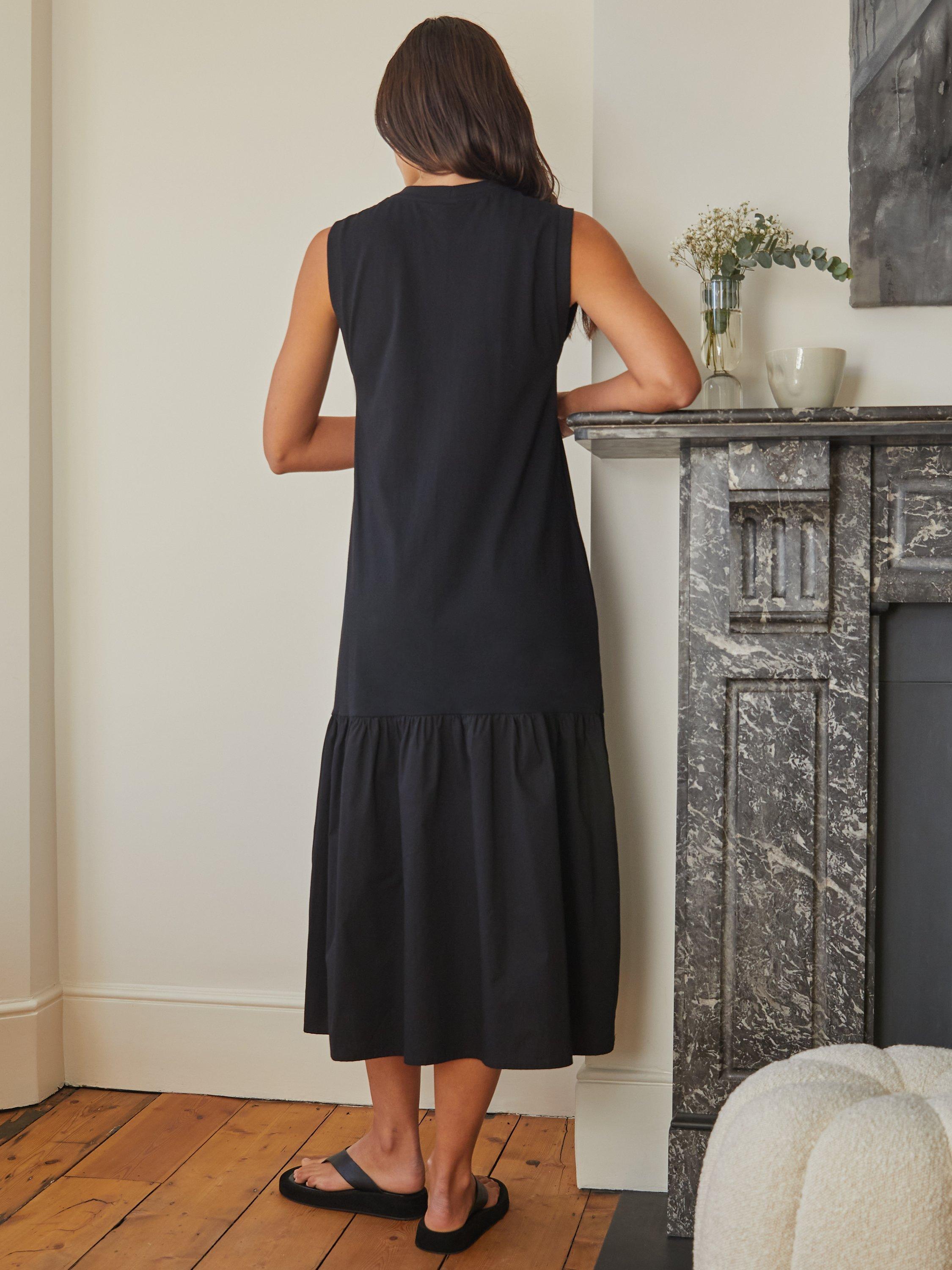 Albaray Sleeveless Tiered Hem Dress, Black