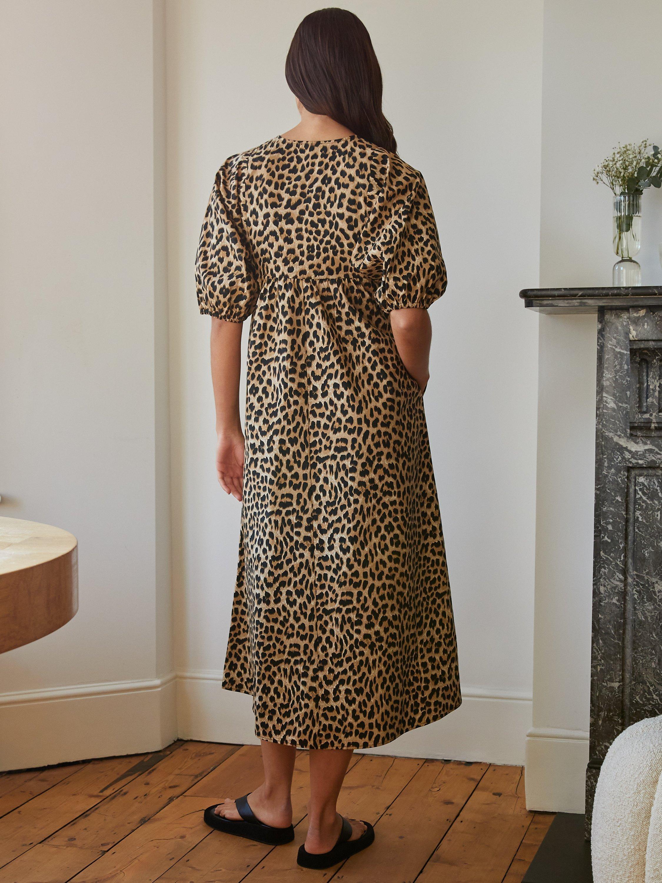 Product image 2 of 4, which shows Albaray Organic Cotton V-Neck Midi Dress, Multi, 8
