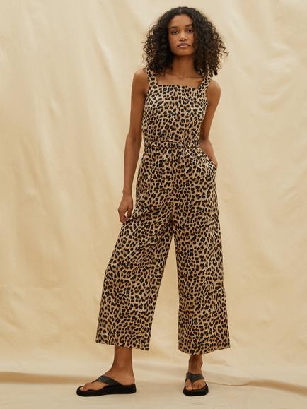 Albaray Organic Cotton Animal Print Jumpsuit, Multi, Multi