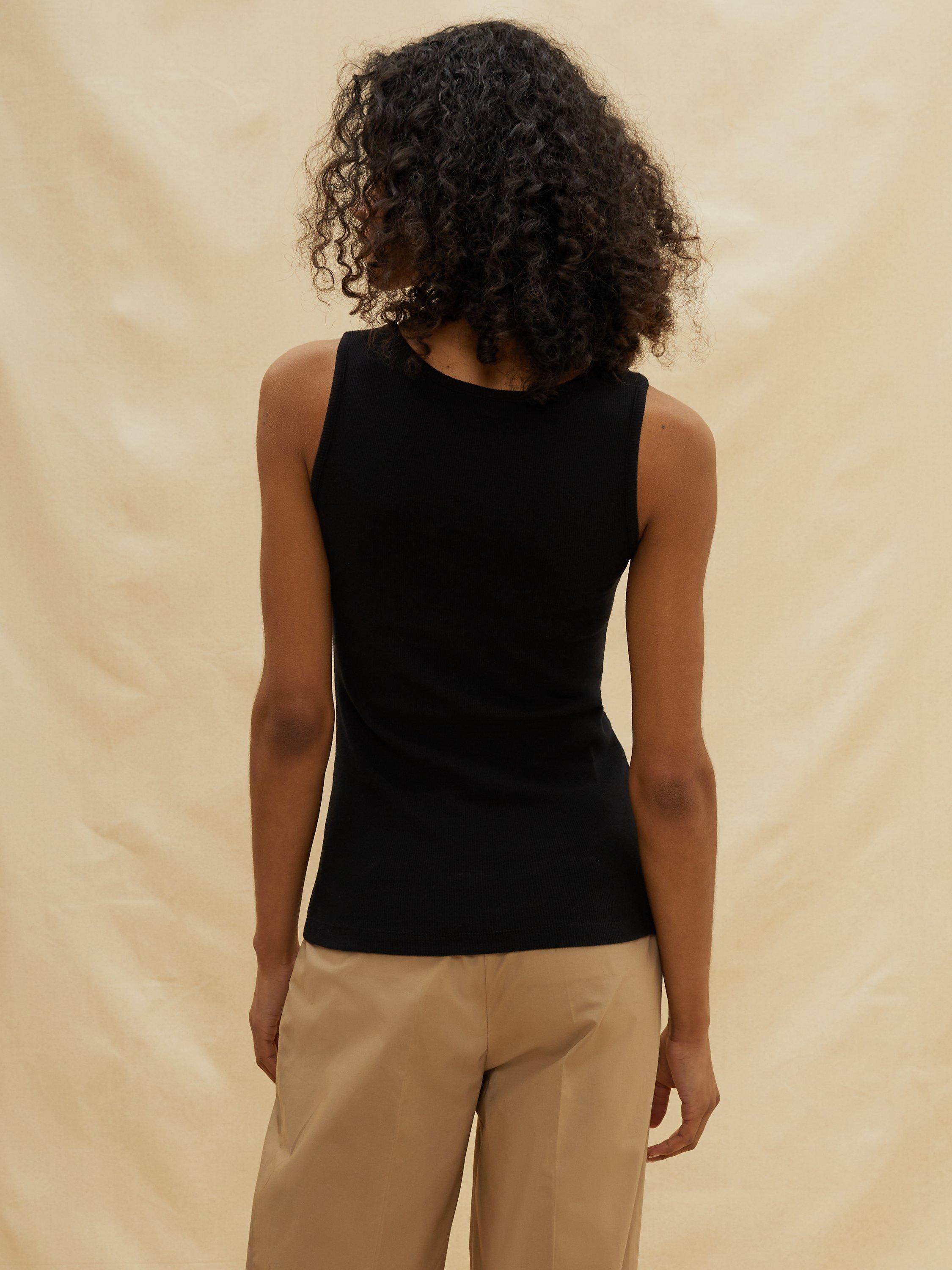 Product image 2 of 4, which shows Albaray Rib Racer Vest Top, Black, 16
