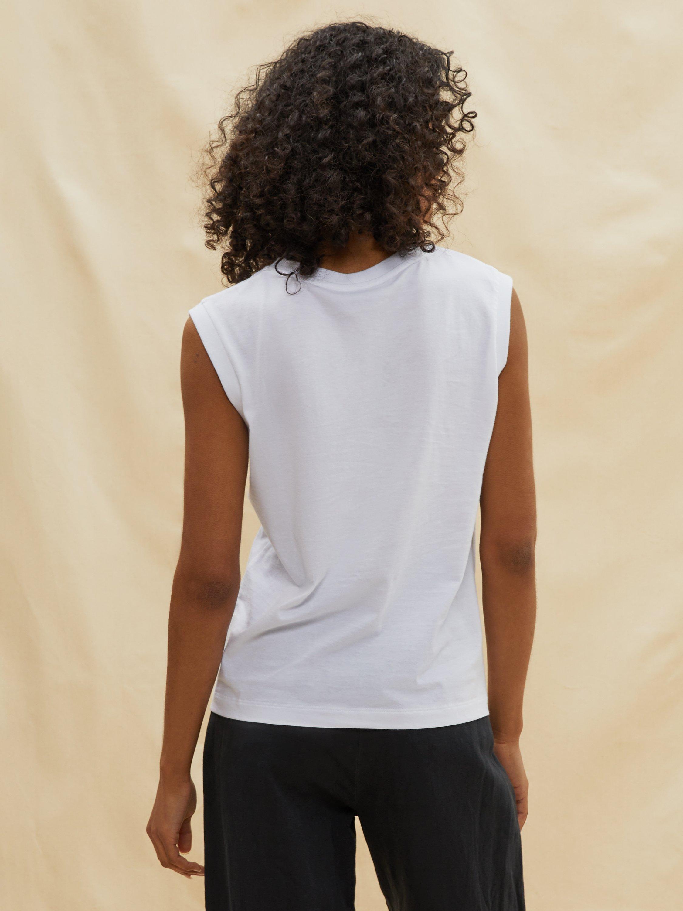 Product image 2 of 4, which shows Albaray Plain Rib Neck Tank Top, White, 10