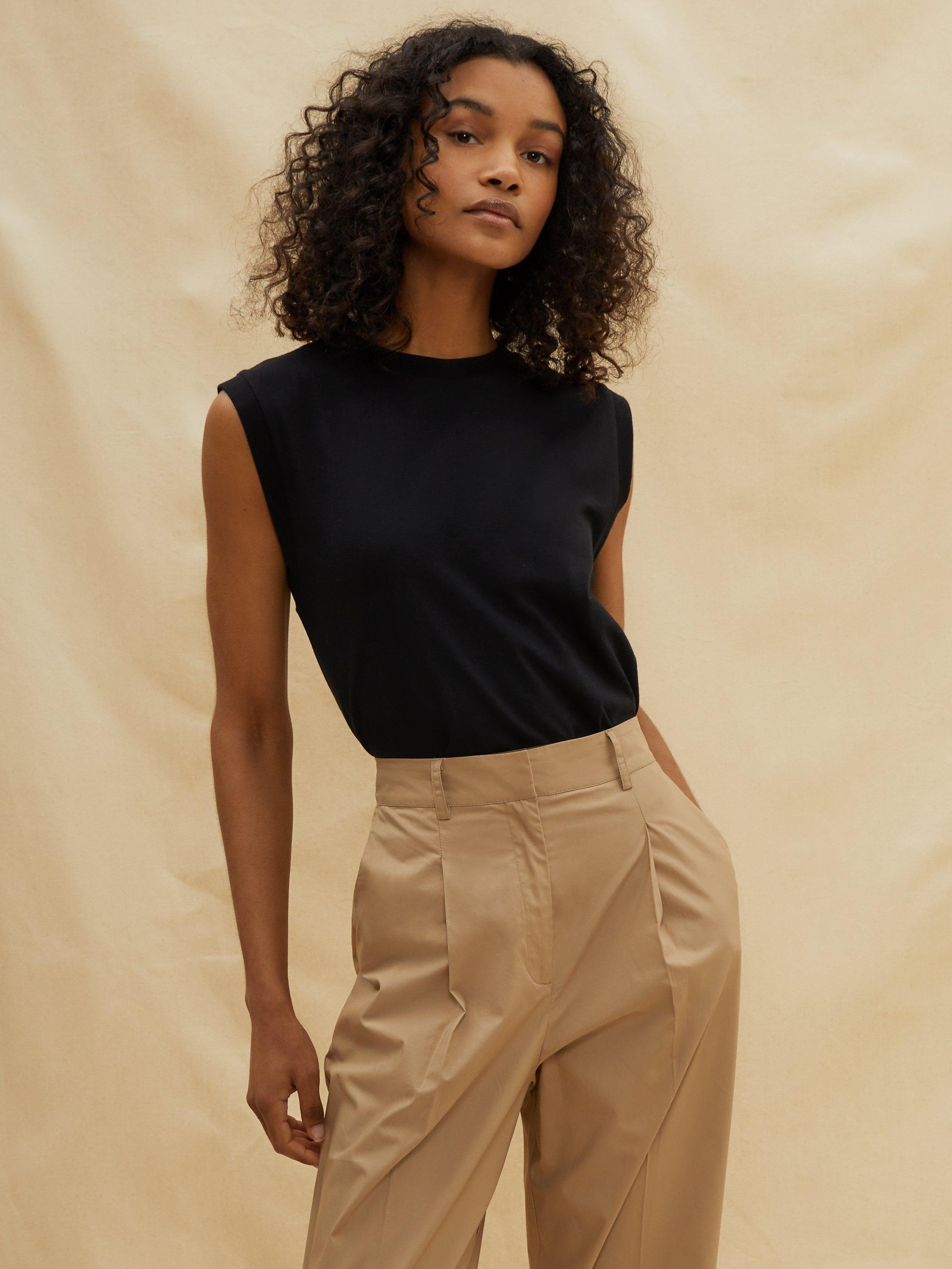 Product image 1 of 3, which shows Albaray Cotton Tank Top, Black, 8
