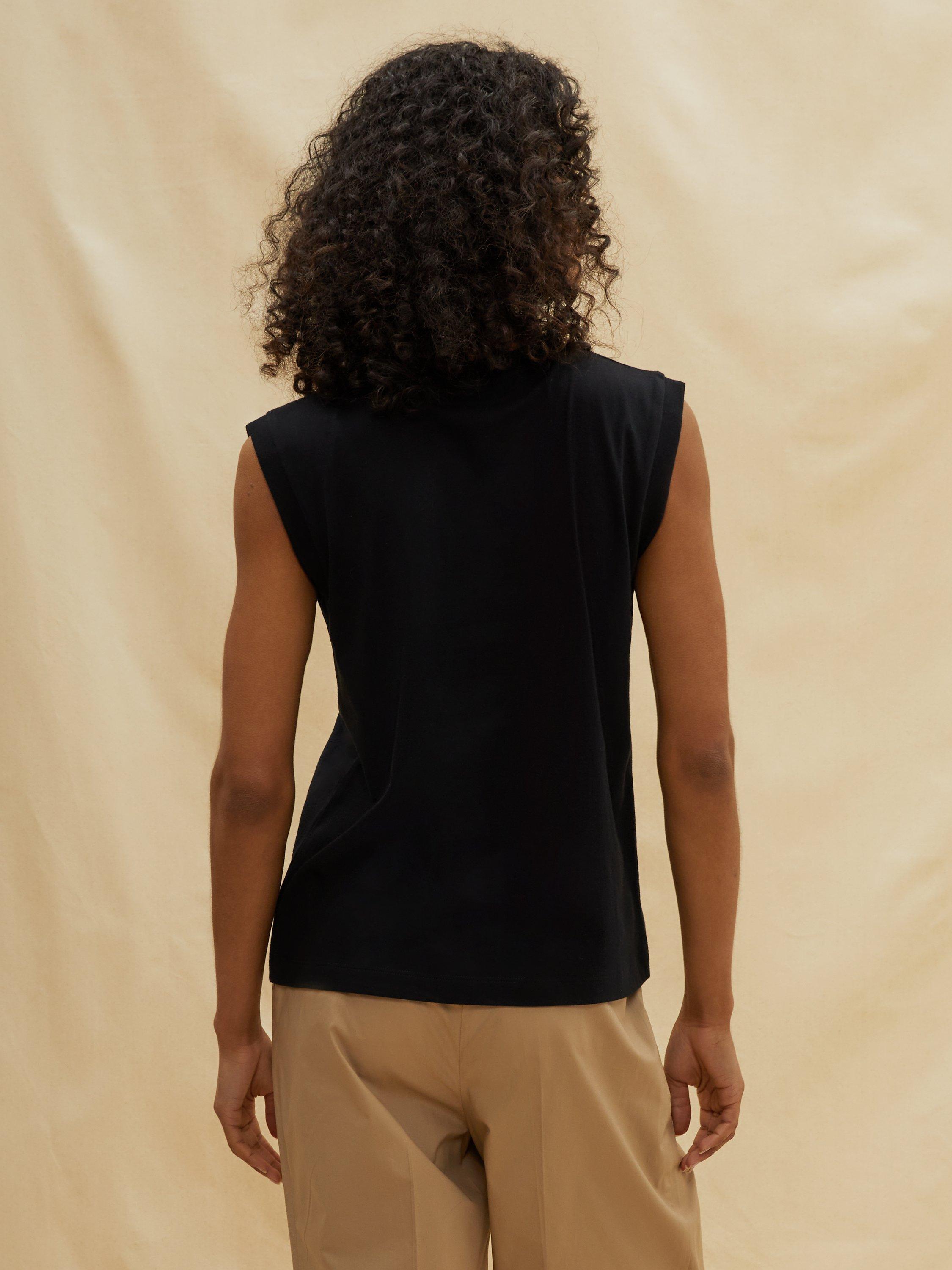 Product image 2 of 3, which shows Albaray Cotton Tank Top, Black, 8