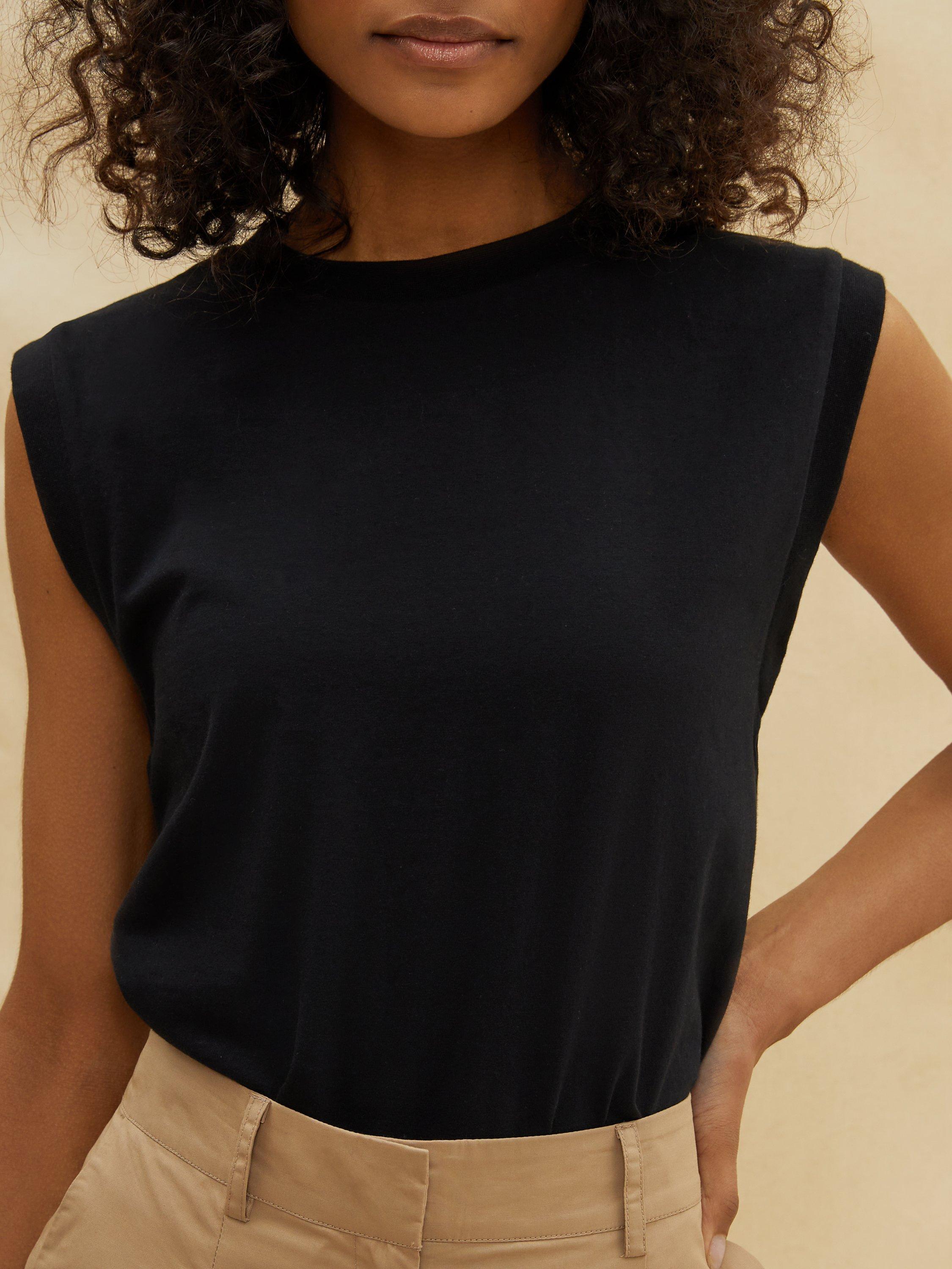 Product image 3 of 3, which shows Albaray Cotton Tank Top, Black, 8