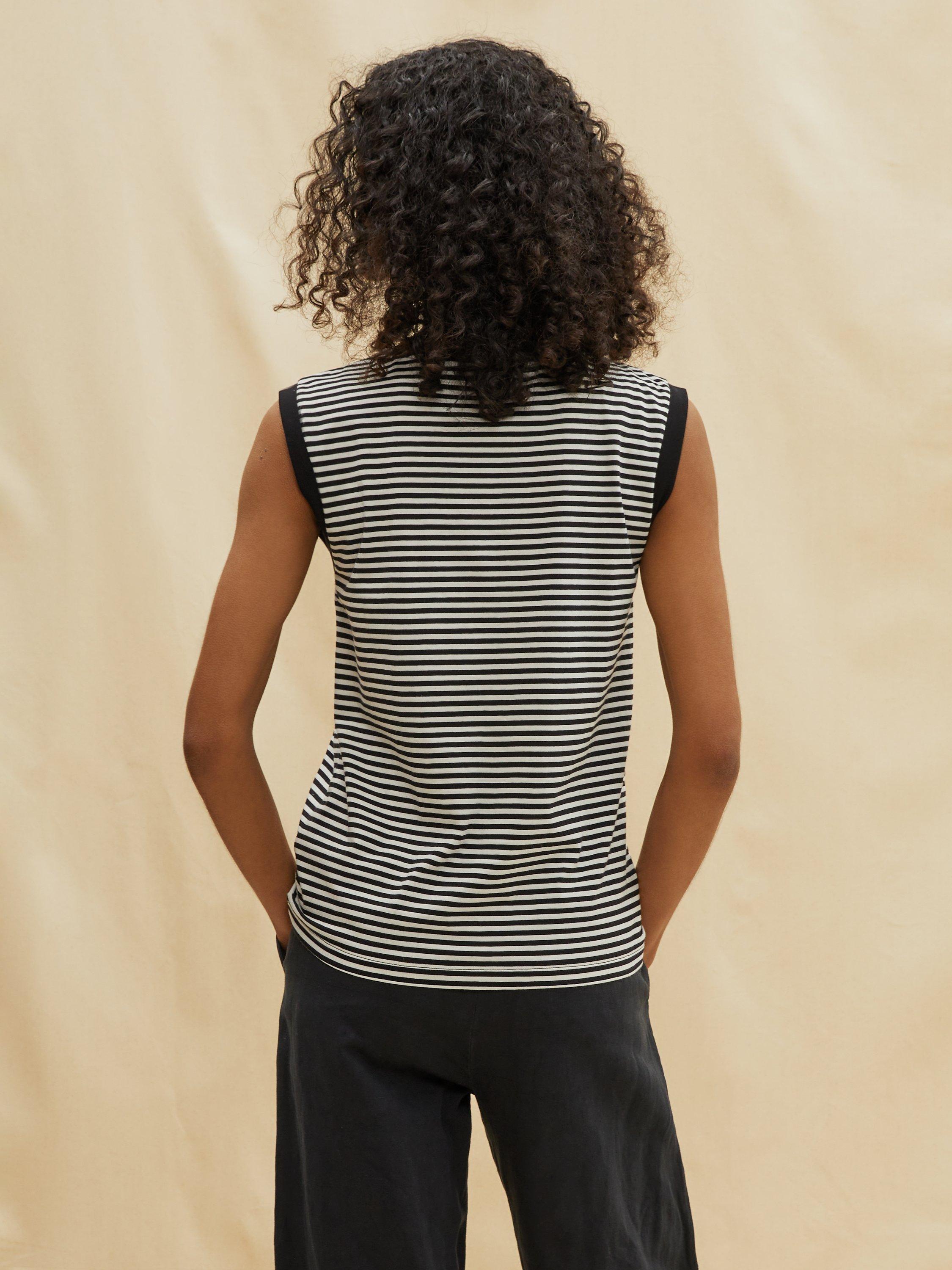 Product image 2 of 4, which shows Albaray Cotton Stripe Tank Top, Multi, 8